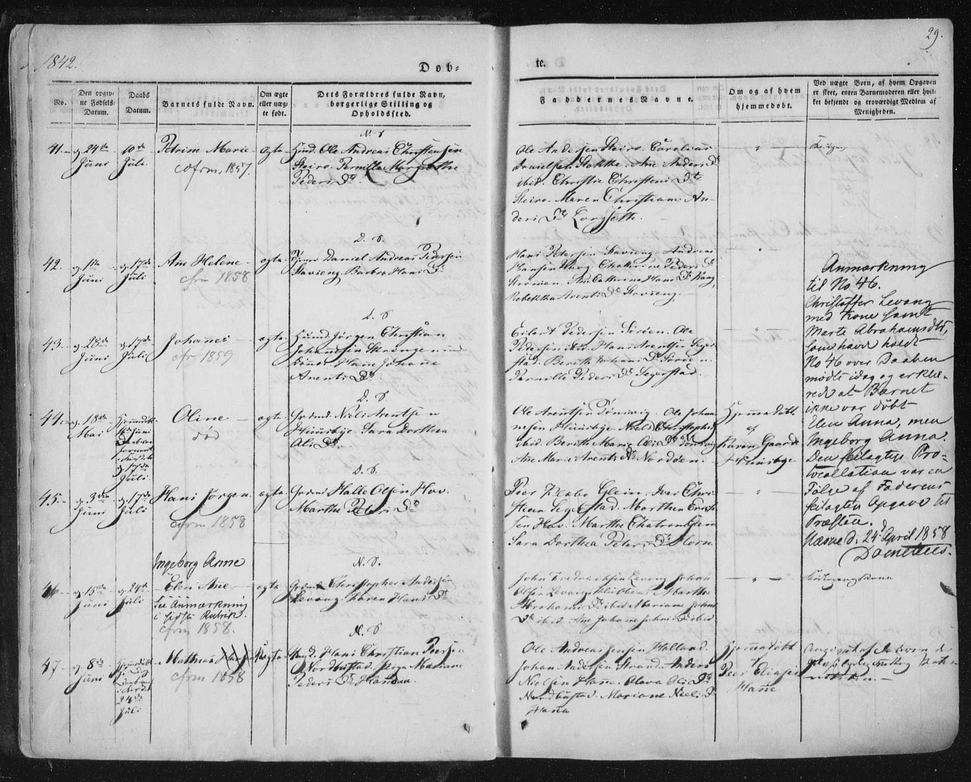 Ministerialprotokoller, klokkerbøker og fødselsregistre - Nordland, AV/SAT-A-1459/838/L0549: Parish register (official) no. 838A07, 1840-1854, p. 29