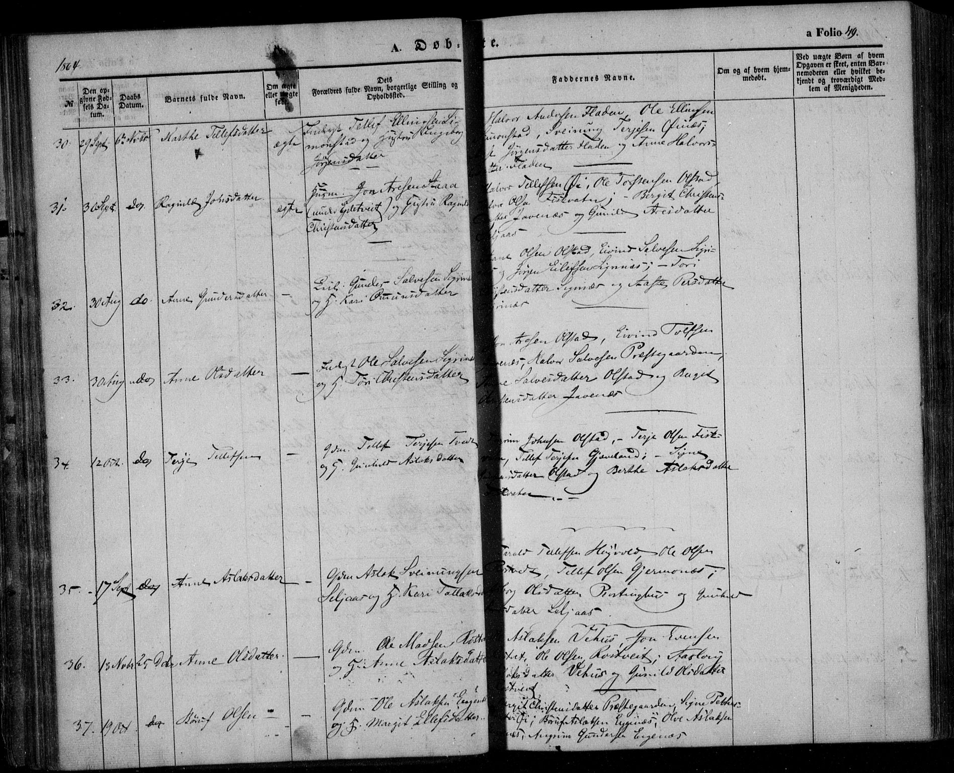 Åmli sokneprestkontor, AV/SAK-1111-0050/F/Fa/Fac/L0008: Parish register (official) no. A 8, 1852-1869, p. 49