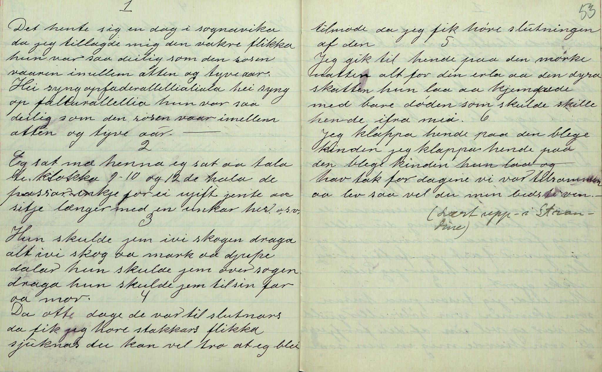 Rikard Berge, TEMU/TGM-A-1003/F/L0007/0013: 251-299 / 263 Uppskriftir ved Sibilla Li for Rikard Berge, 1909-1911, p. 52-53