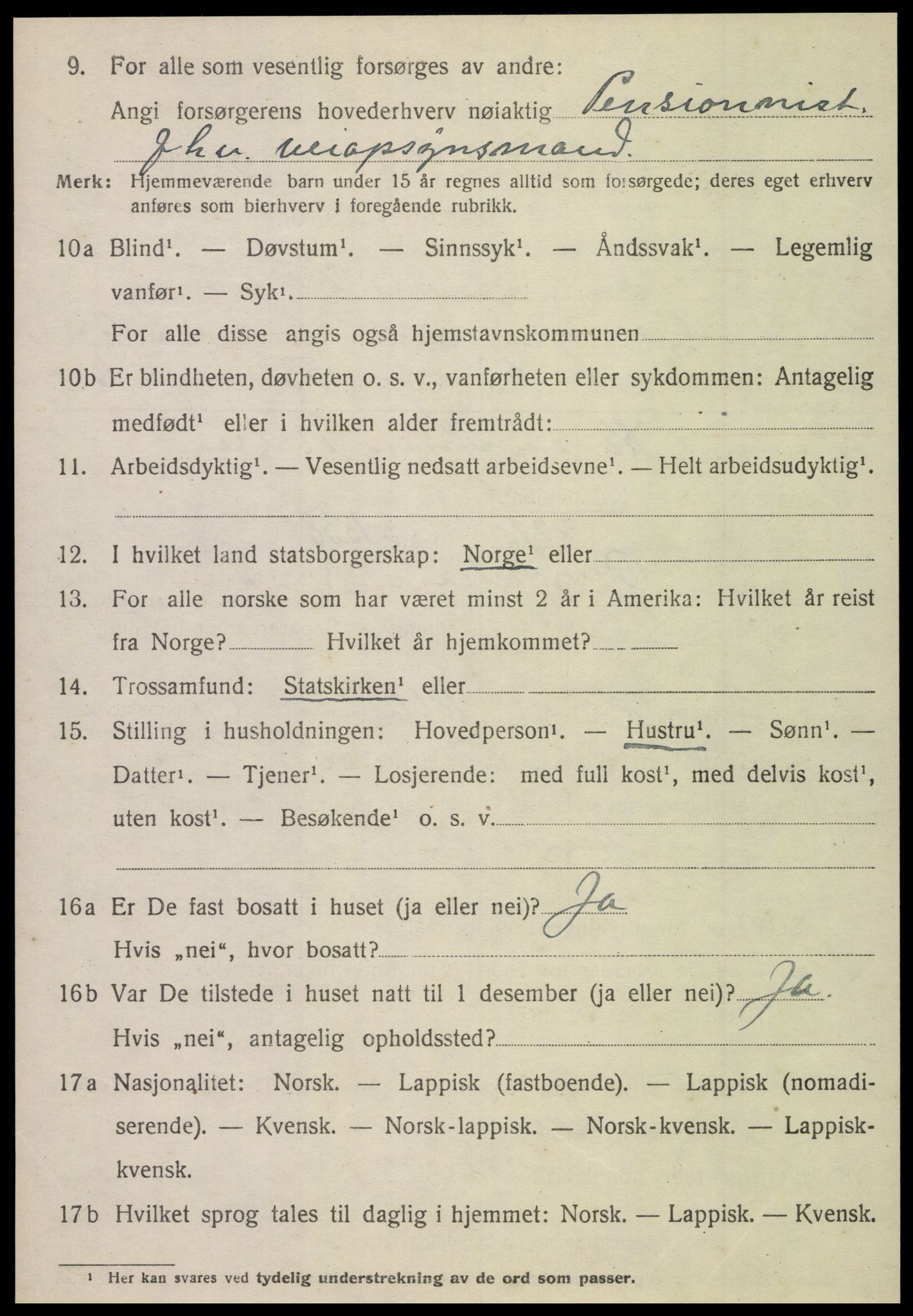 SAT, 1920 census for Grong, 1920, p. 4104