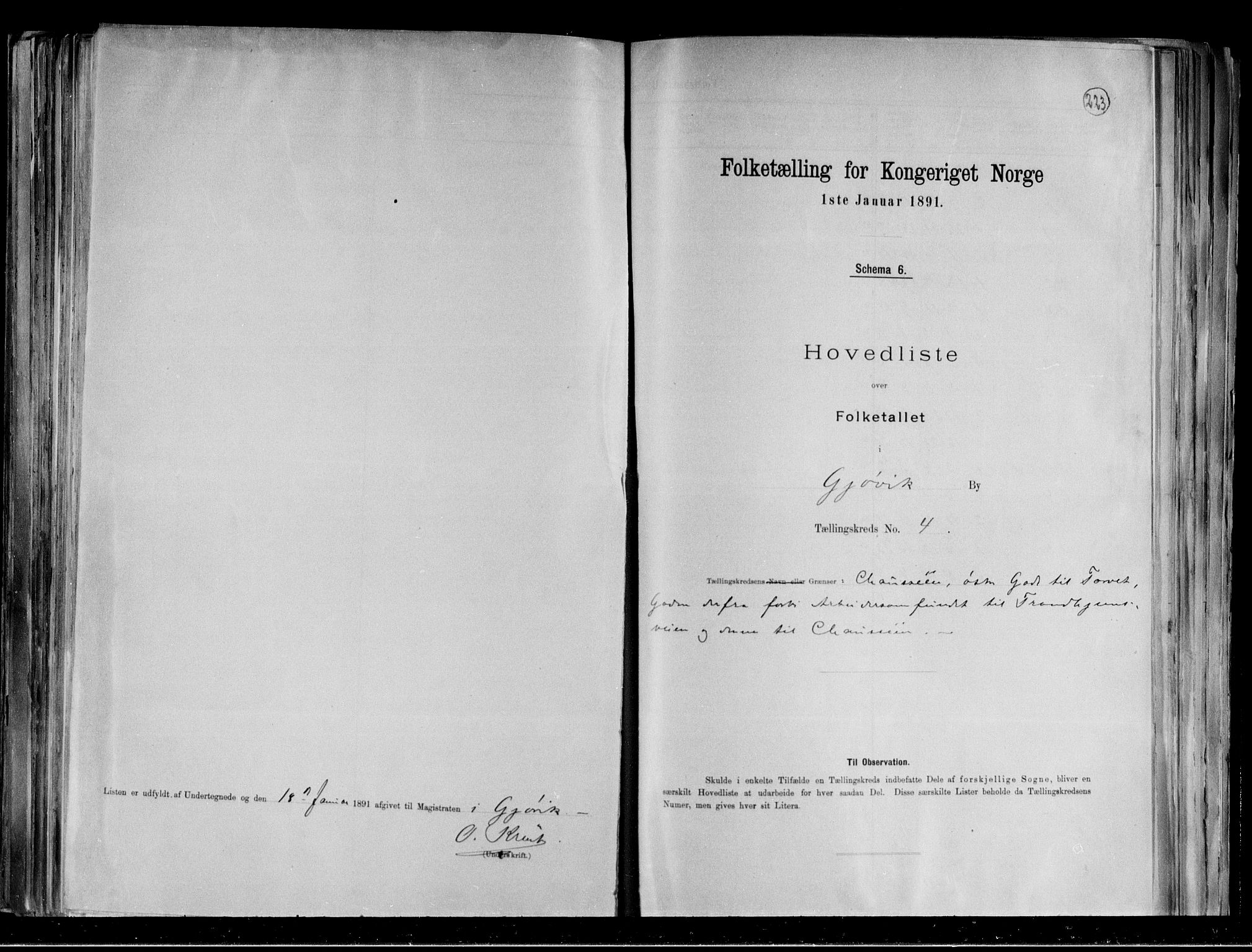 RA, 1891 census for 0502 Gjøvik, 1891, p. 11