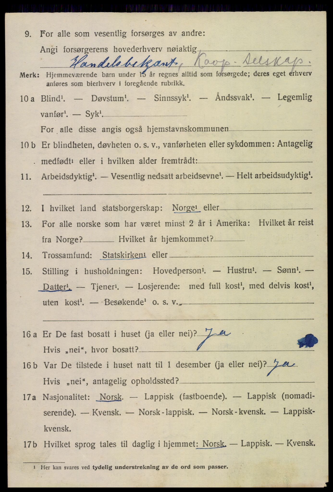 SAT, 1920 census for Skjerstad, 1920, p. 928