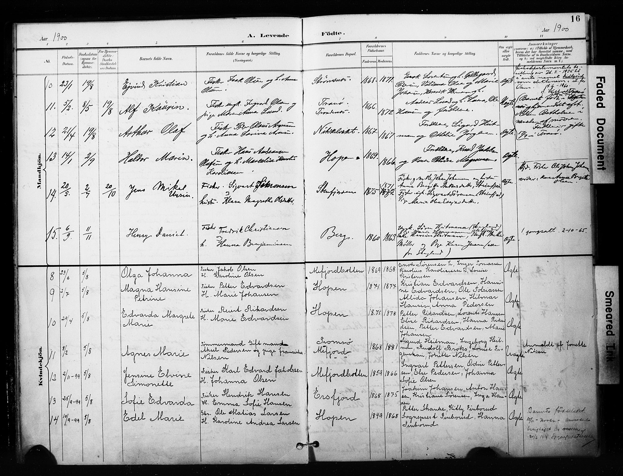 Berg sokneprestkontor, SATØ/S-1318/G/Ga/Gaa/L0005kirke: Parish register (official) no. 5, 1894-1905, p. 16