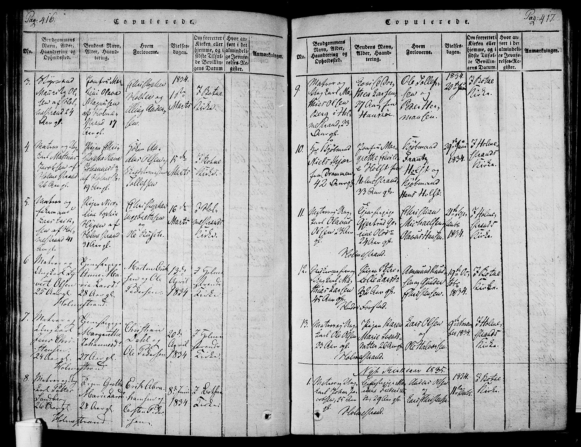 Holmestrand kirkebøker, SAKO/A-346/F/Fa/L0001: Parish register (official) no. 1, 1814-1840, p. 416-417
