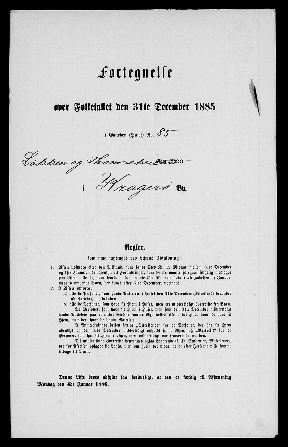 SAKO, 1885 census for 0801 Kragerø, 1885, p. 823