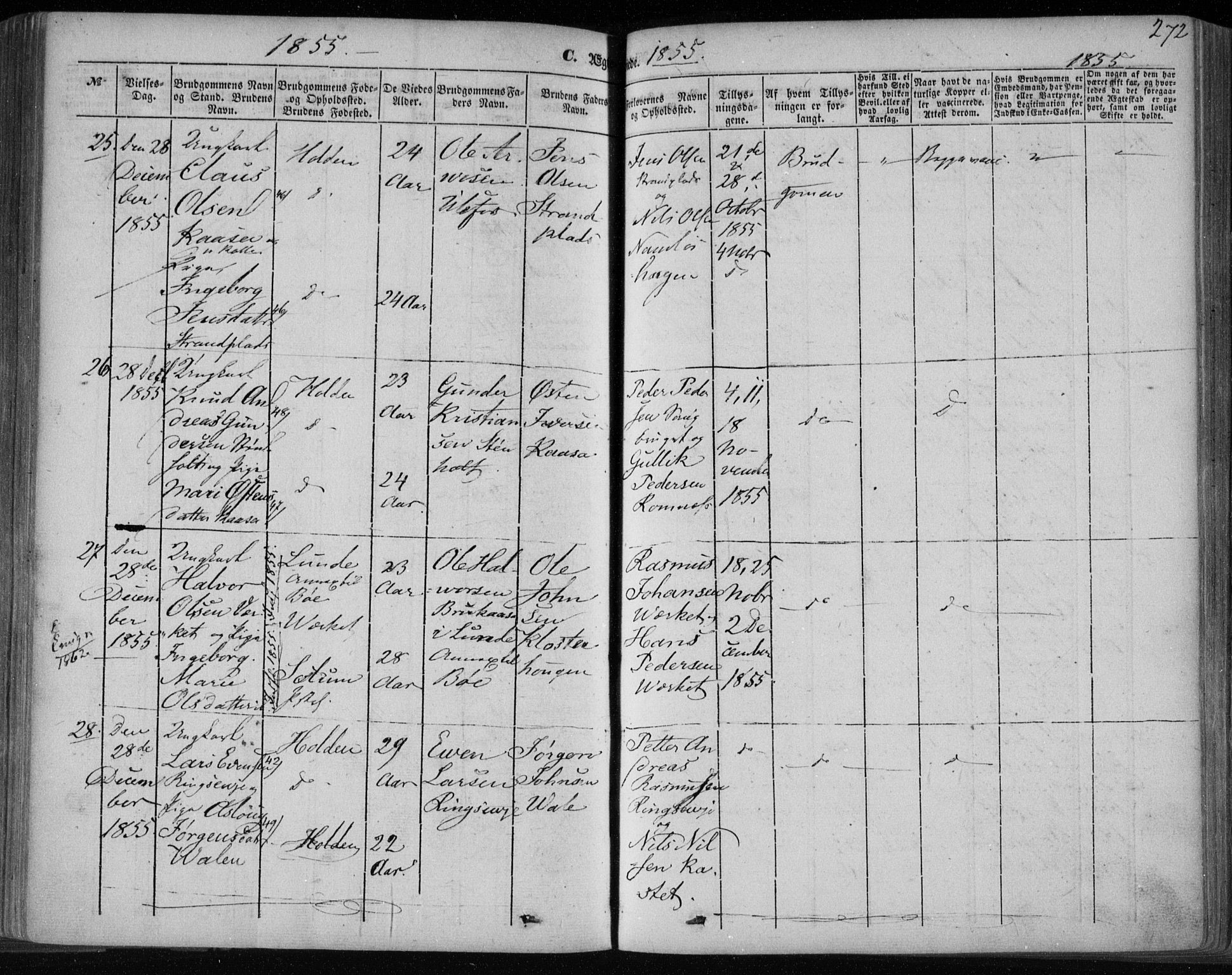 Holla kirkebøker, AV/SAKO-A-272/F/Fa/L0005: Parish register (official) no. 5, 1849-1860, p. 272