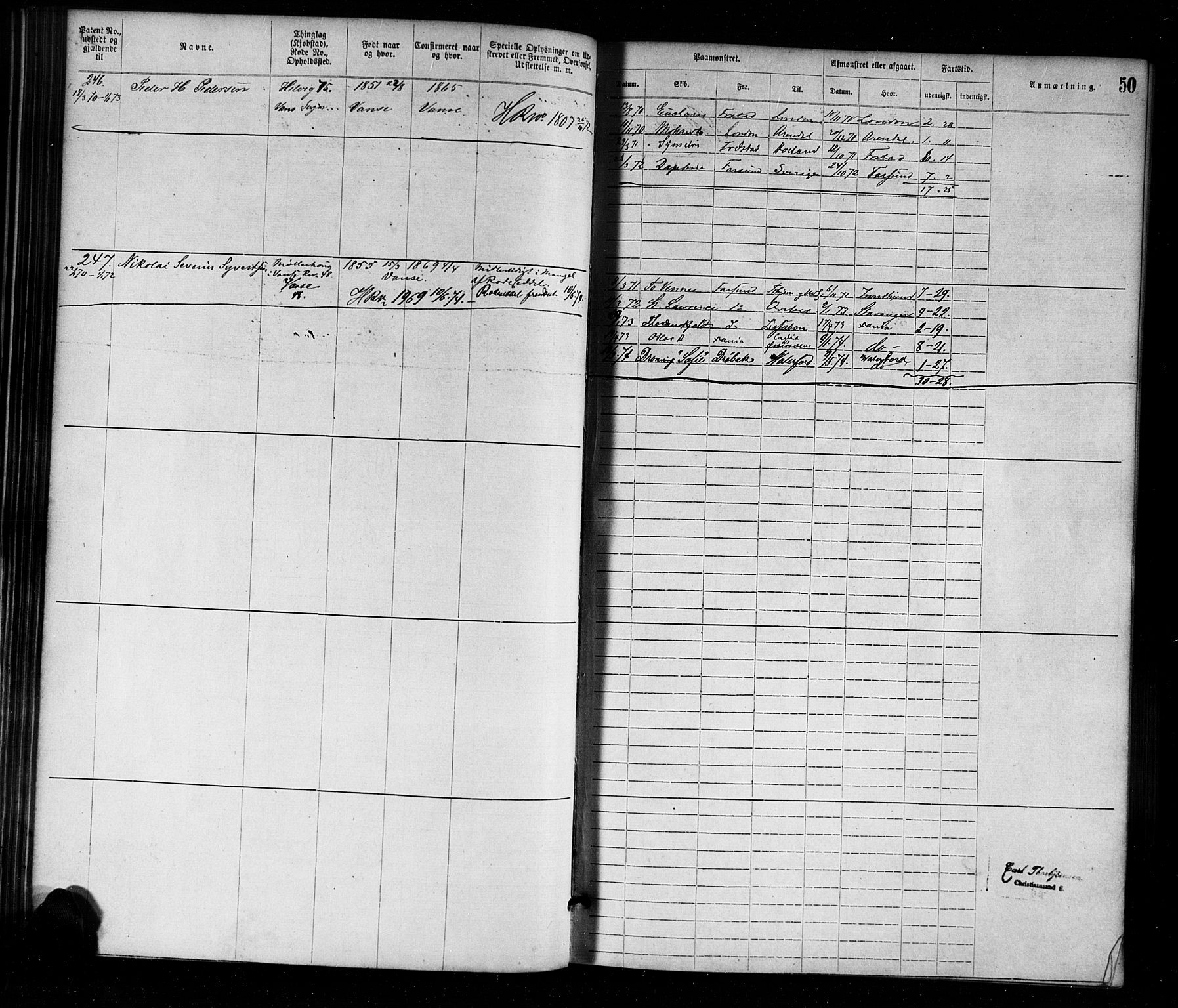 Farsund mønstringskrets, AV/SAK-2031-0017/F/Fa/L0001: Annotasjonsrulle nr 1-1920 med register, M-1, 1869-1877, p. 76