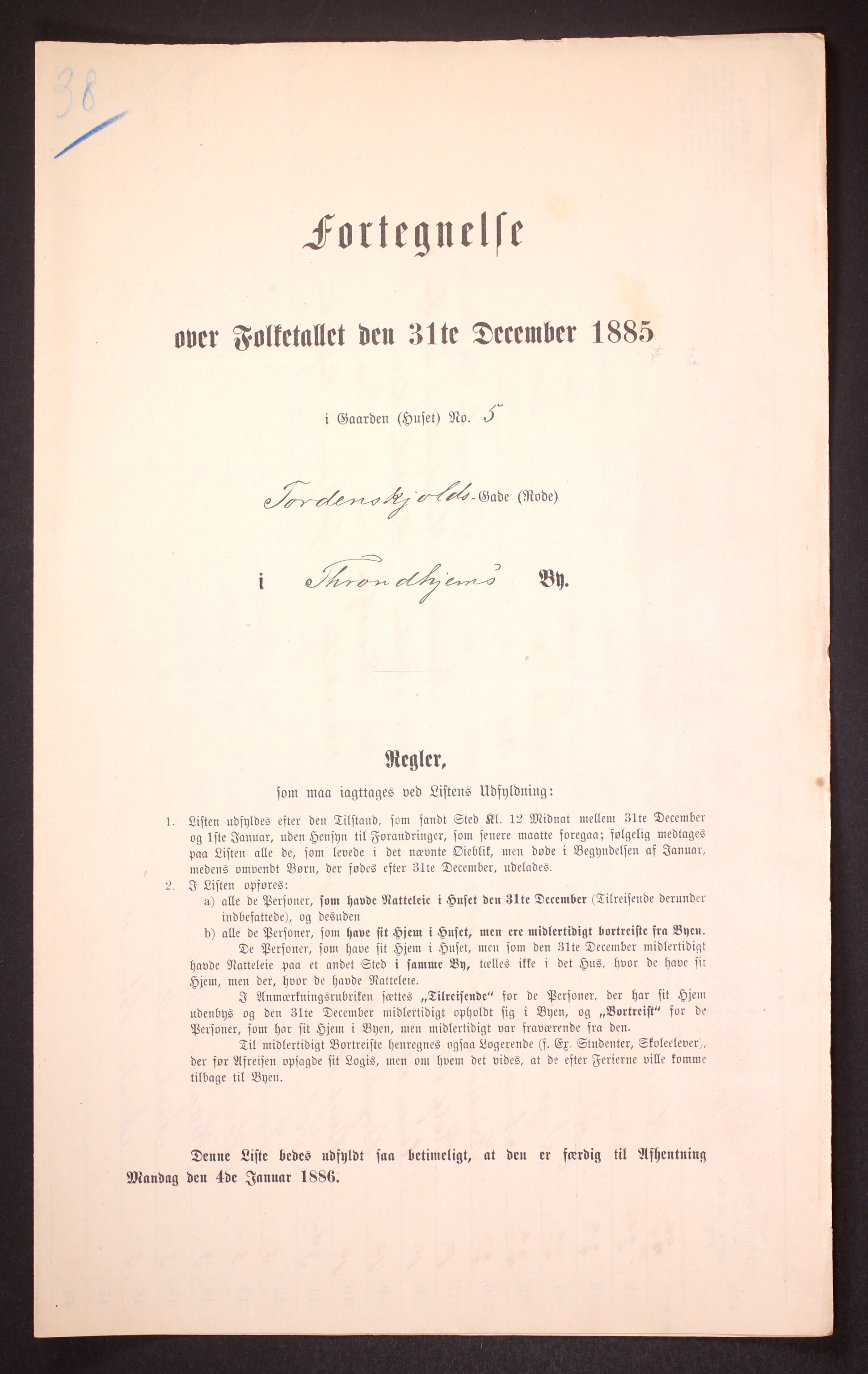 SAT, 1885 census for 1601 Trondheim, 1885, p. 1201