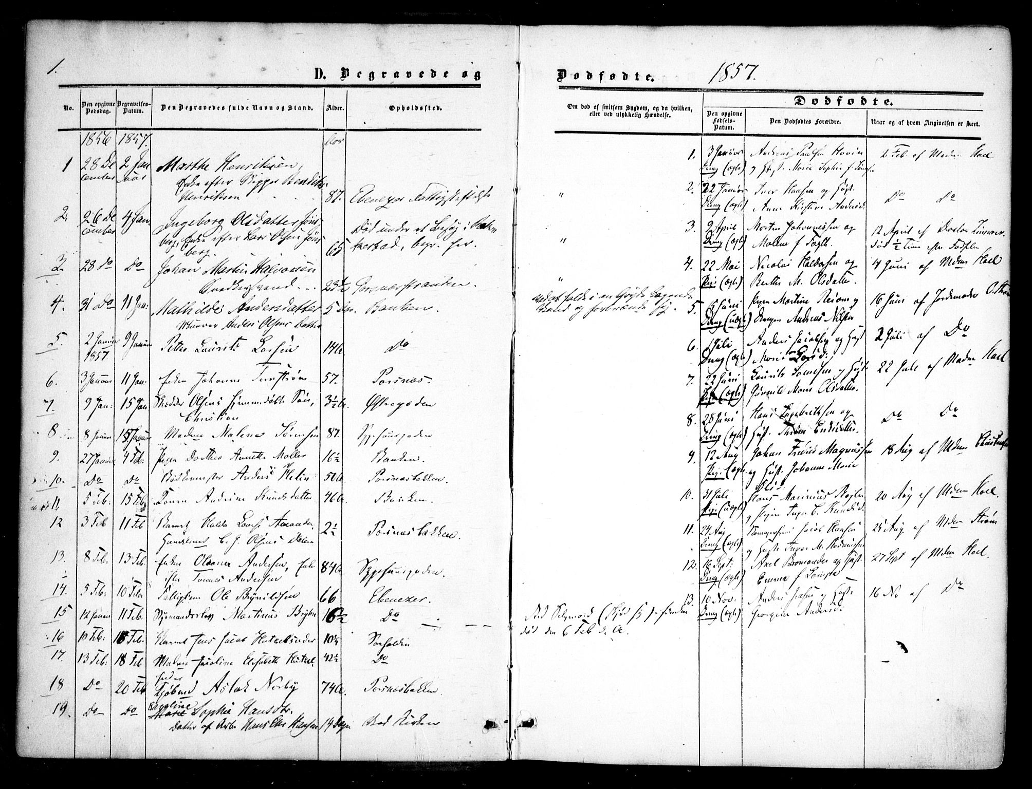 Halden prestekontor Kirkebøker, AV/SAO-A-10909/F/Fa/L0008: Parish register (official) no. I 8, 1857-1865, p. 1