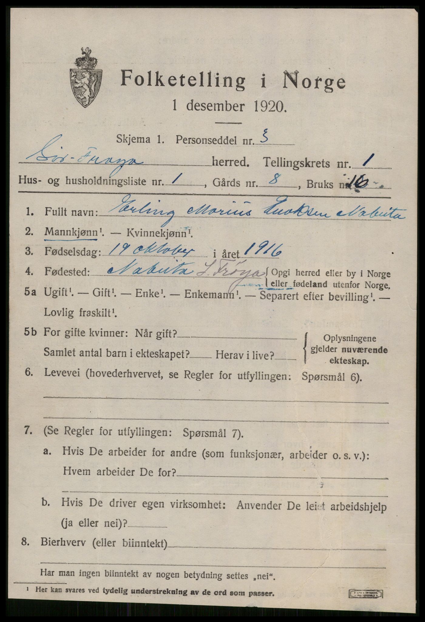 SAT, 1920 census for Sør-Frøya, 1920, p. 789