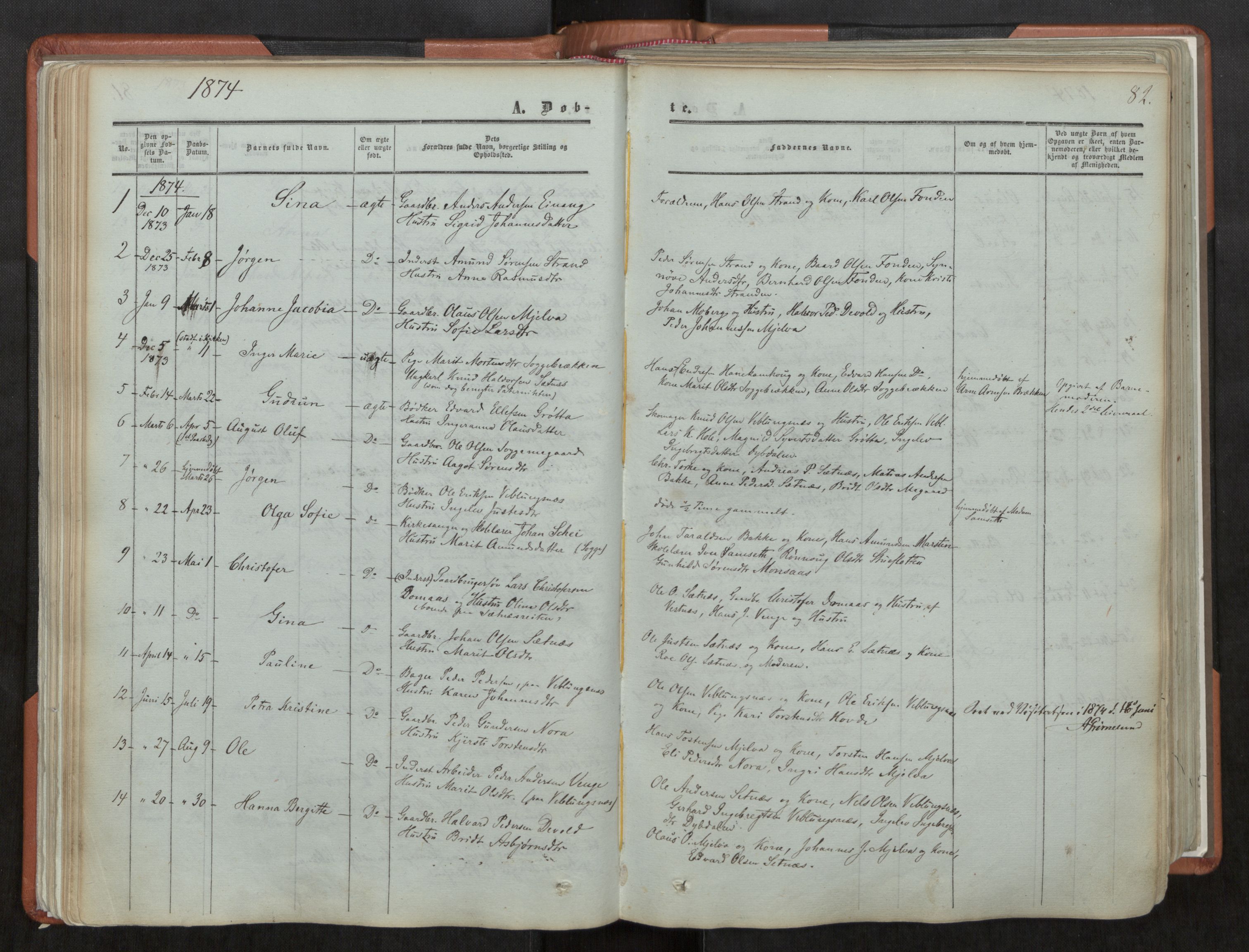 Ministerialprotokoller, klokkerbøker og fødselsregistre - Møre og Romsdal, AV/SAT-A-1454/544/L0572: Parish register (official) no. 544A05, 1854-1886, p. 82