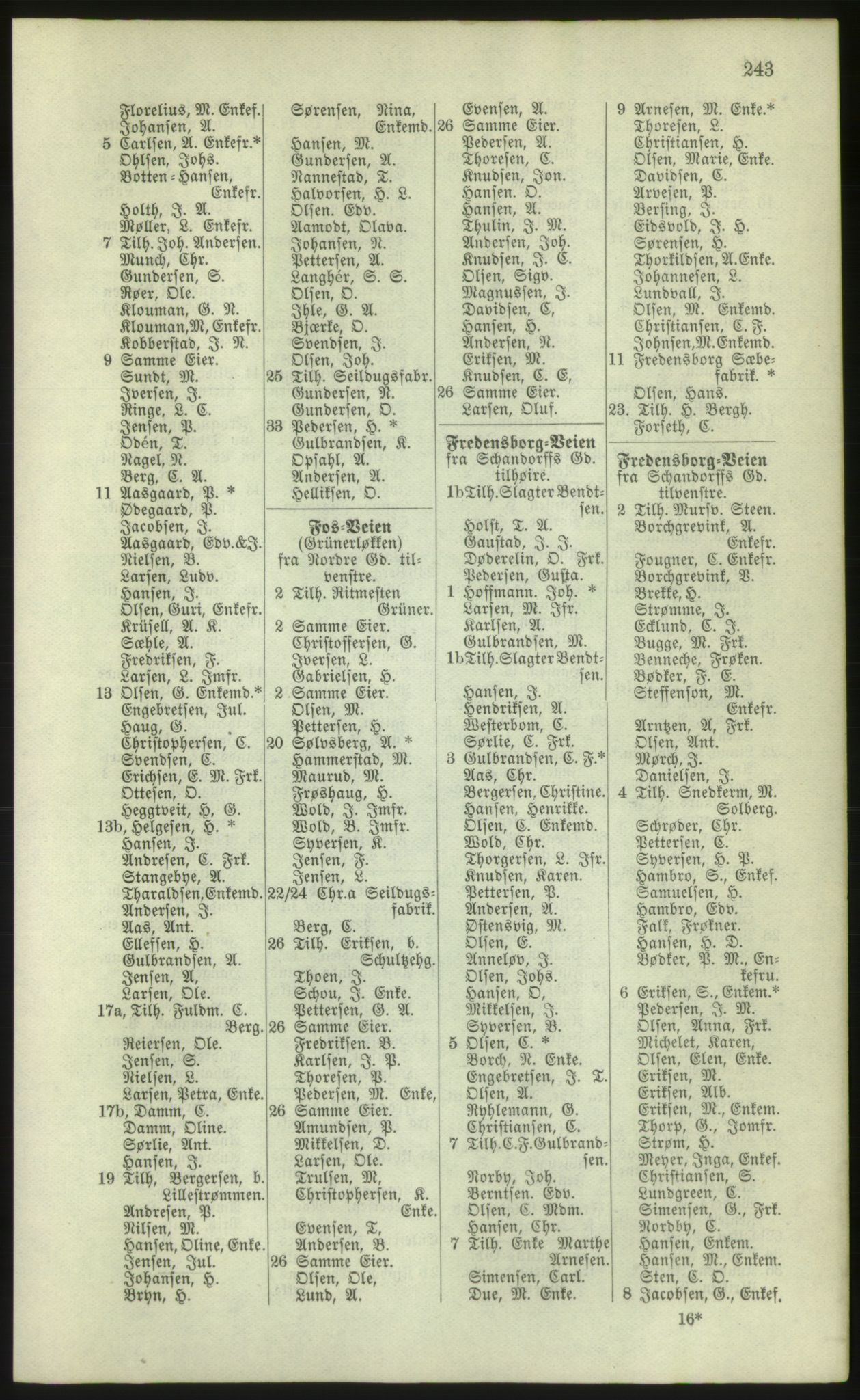 Kristiania/Oslo adressebok, PUBL/-, 1881, p. 243