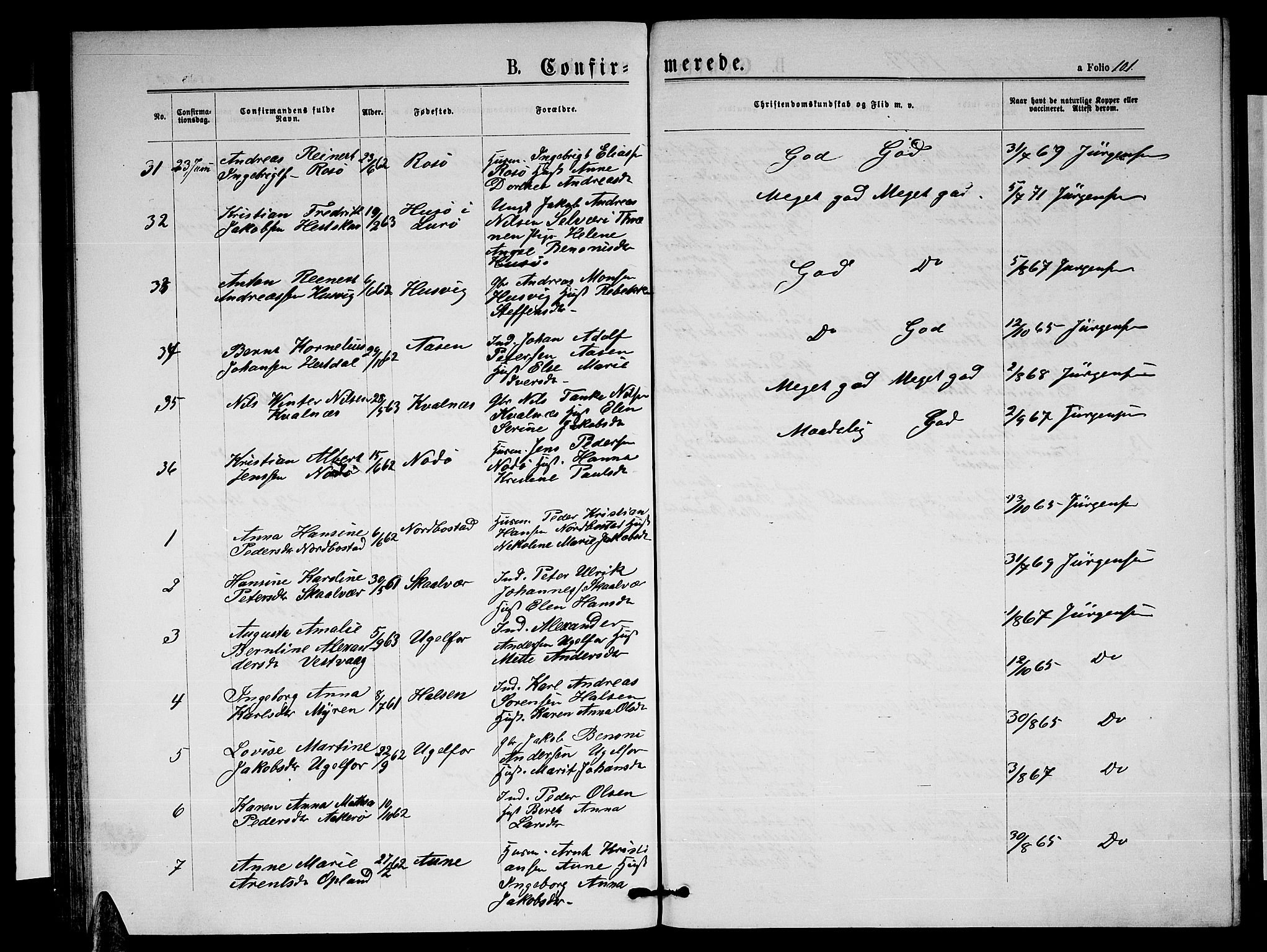 Ministerialprotokoller, klokkerbøker og fødselsregistre - Nordland, AV/SAT-A-1459/817/L0267: Parish register (copy) no. 817C02, 1870-1883, p. 101