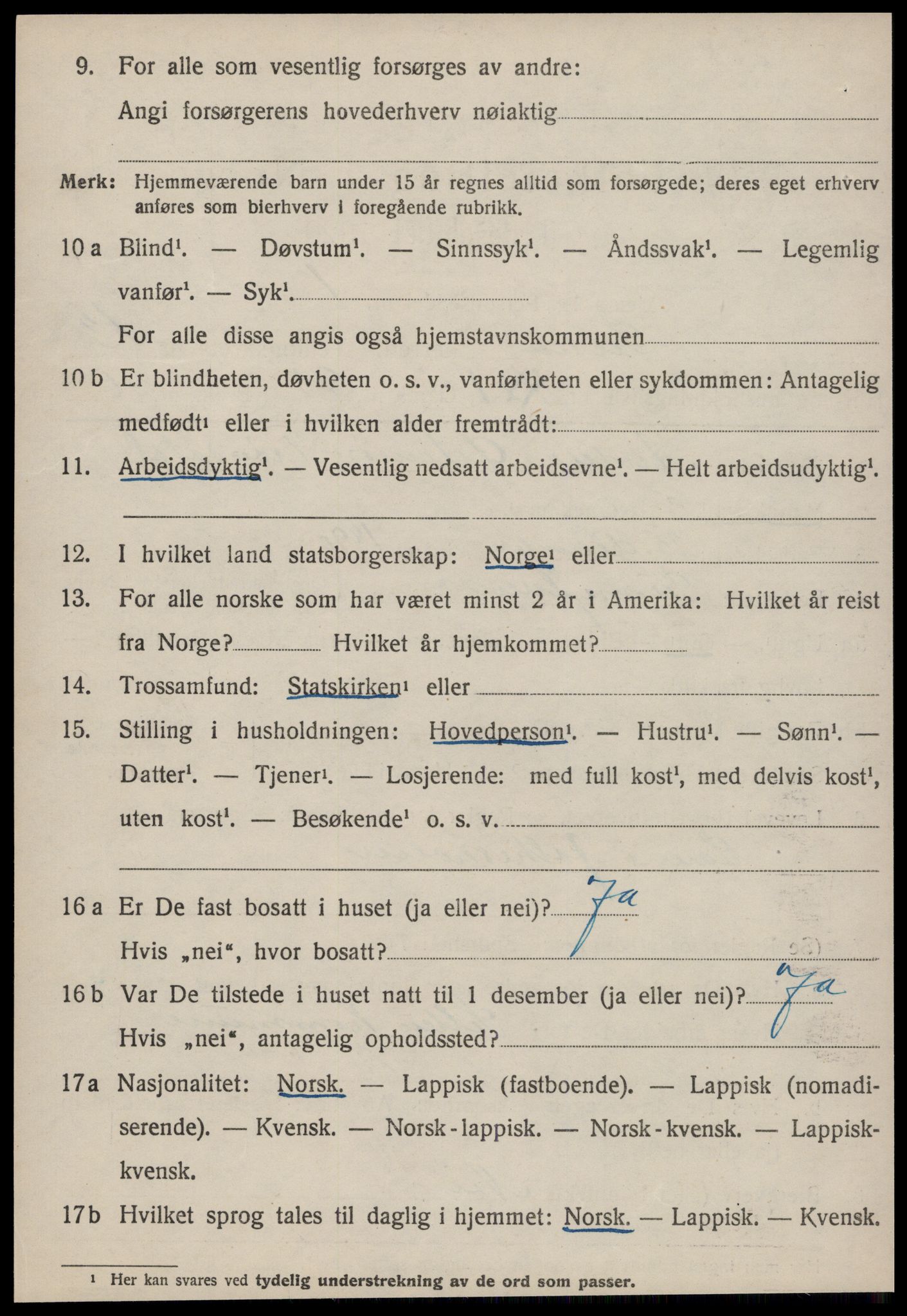 SAT, 1920 census for Selbu, 1920, p. 7013