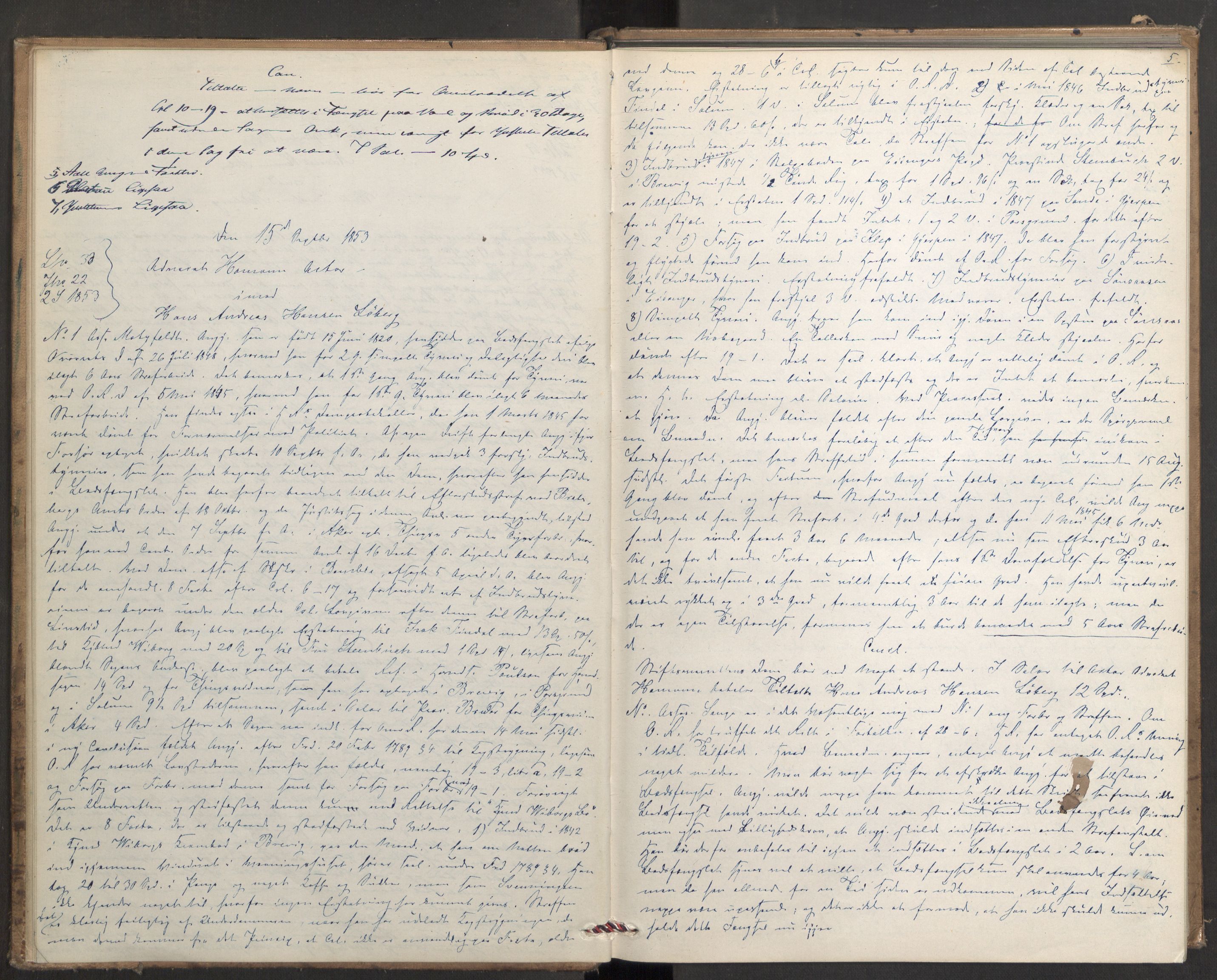 Høyesterett, AV/RA-S-1002/E/Eb/Ebb/L0046/0002: Voteringsprotokoller / Voteringsprotokoll, 1853-1854, p. 4b-5a