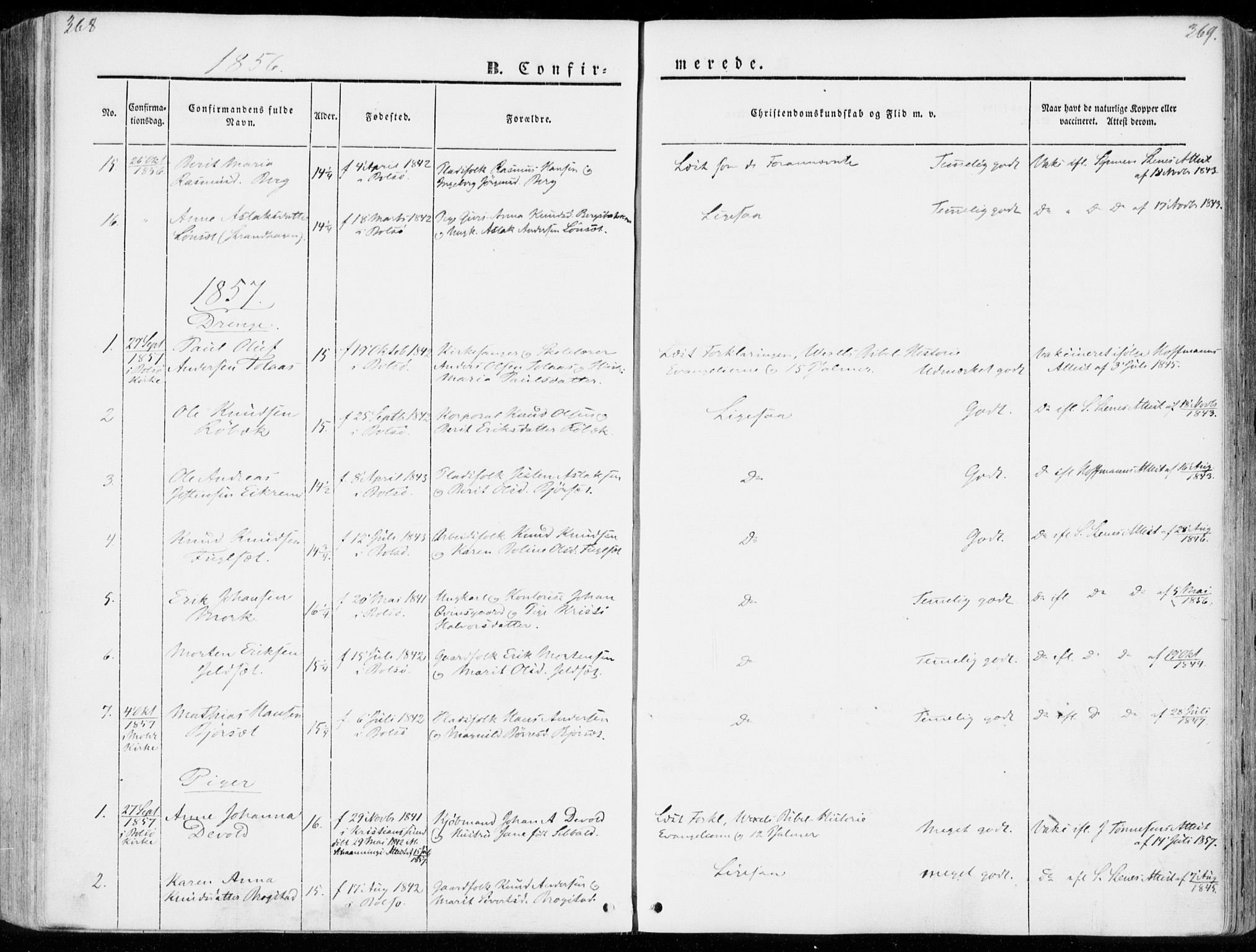 Ministerialprotokoller, klokkerbøker og fødselsregistre - Møre og Romsdal, SAT/A-1454/555/L0653: Parish register (official) no. 555A04, 1843-1869, p. 368-369