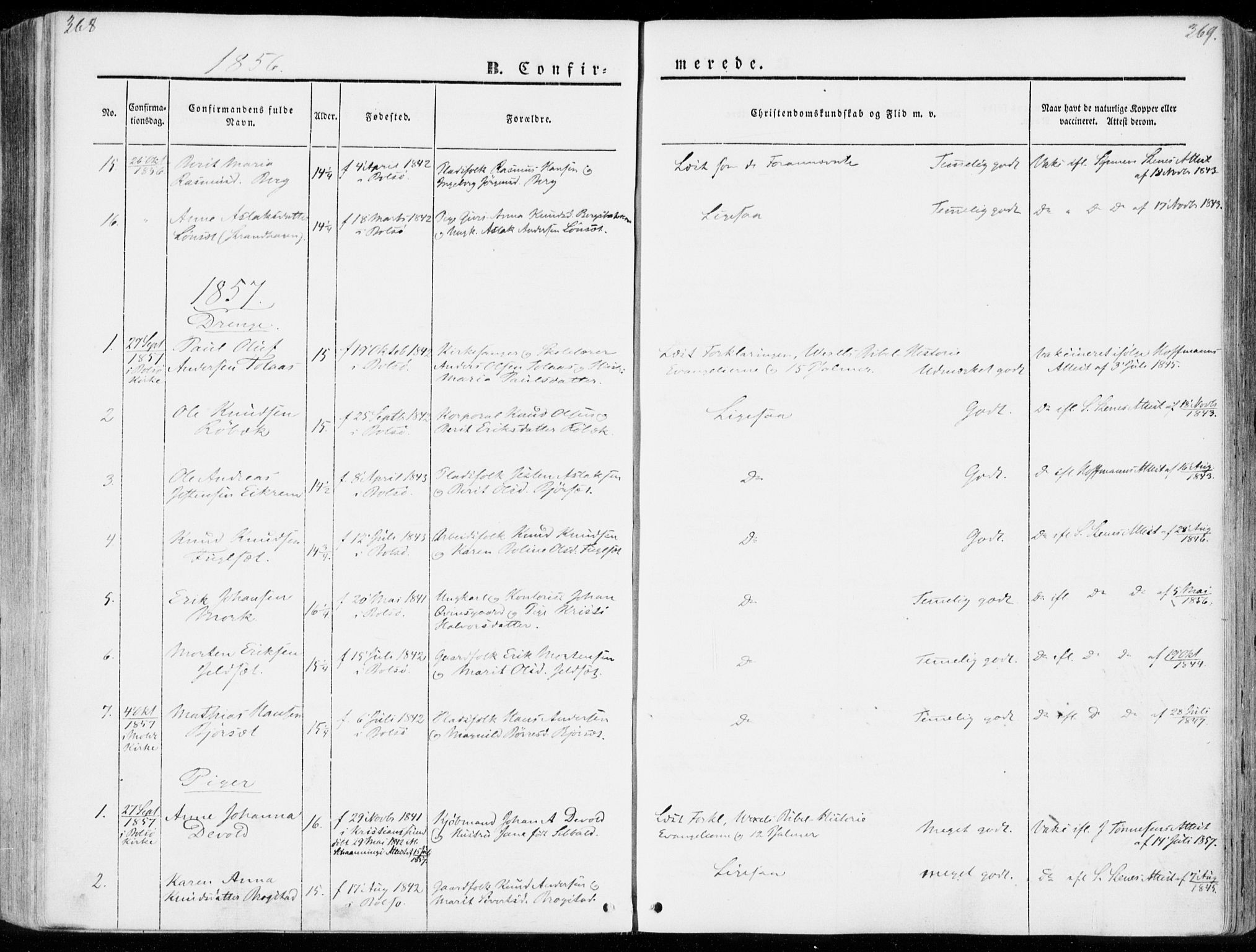 Ministerialprotokoller, klokkerbøker og fødselsregistre - Møre og Romsdal, AV/SAT-A-1454/555/L0653: Parish register (official) no. 555A04, 1843-1869, p. 368-369