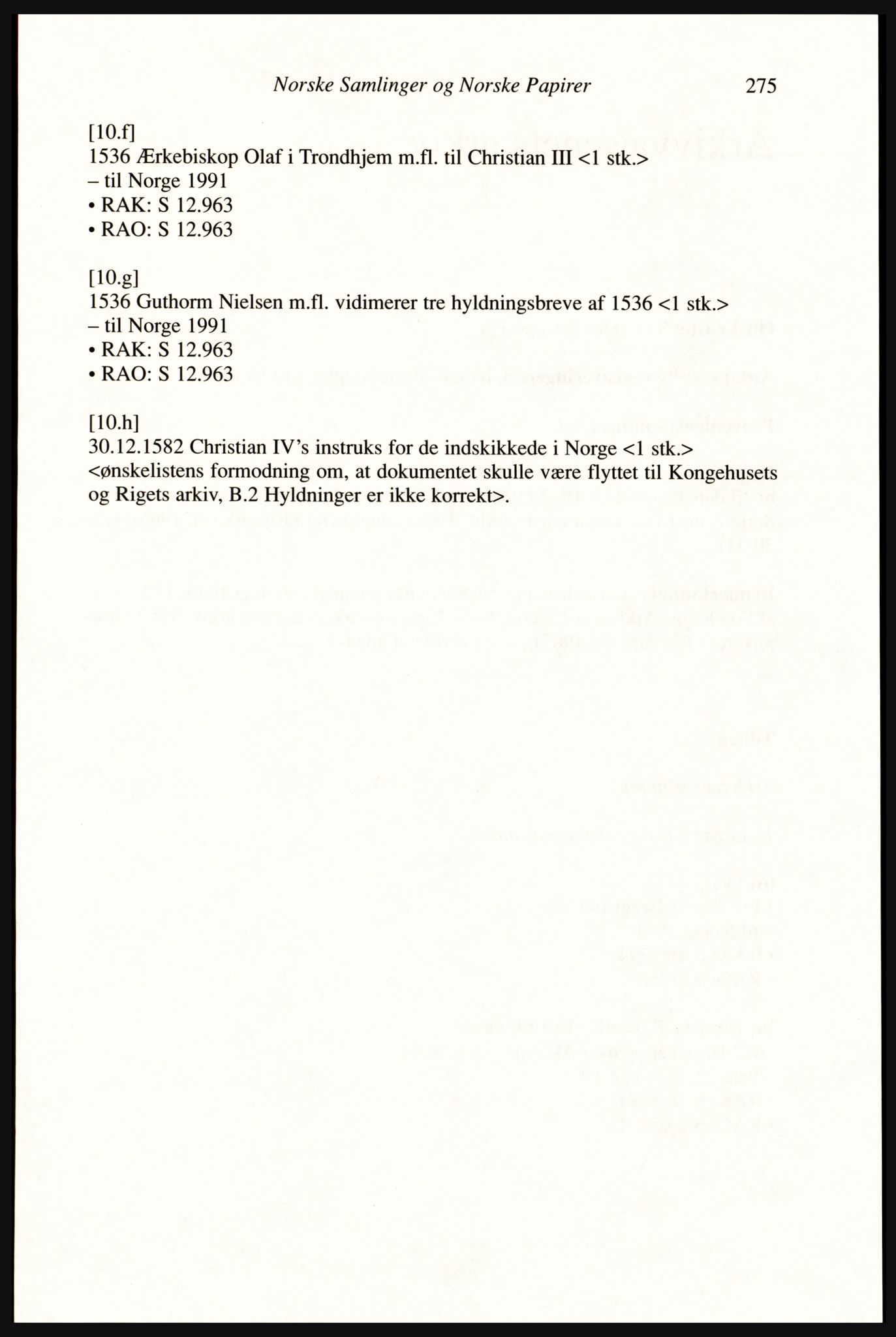 Publikasjoner utgitt av Arkivverket, PUBL/PUBL-001/A/0002: Erik Gøbel: NOREG, Tværregistratur over norgesrelevant materiale i Rigsarkivet i København (2000), 2000, p. 277