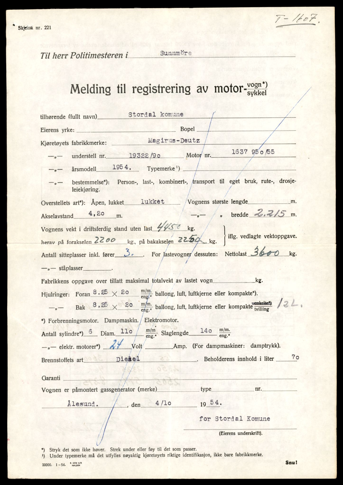 Møre og Romsdal vegkontor - Ålesund trafikkstasjon, AV/SAT-A-4099/F/Fe/L0033: Registreringskort for kjøretøy T 12151 - T 12474, 1927-1998, p. 3707