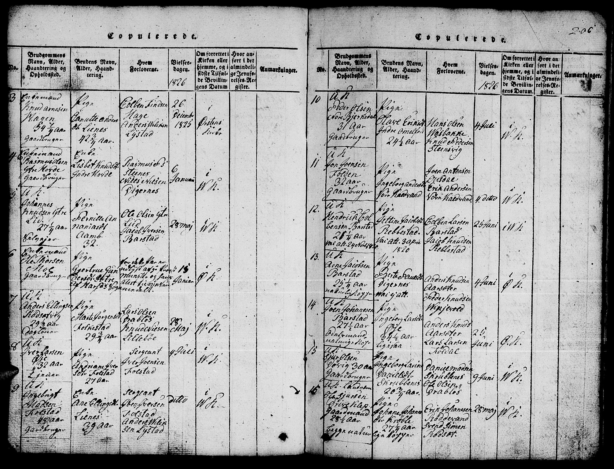 Ministerialprotokoller, klokkerbøker og fødselsregistre - Møre og Romsdal, AV/SAT-A-1454/511/L0155: Parish register (copy) no. 511C01, 1817-1829, p. 206