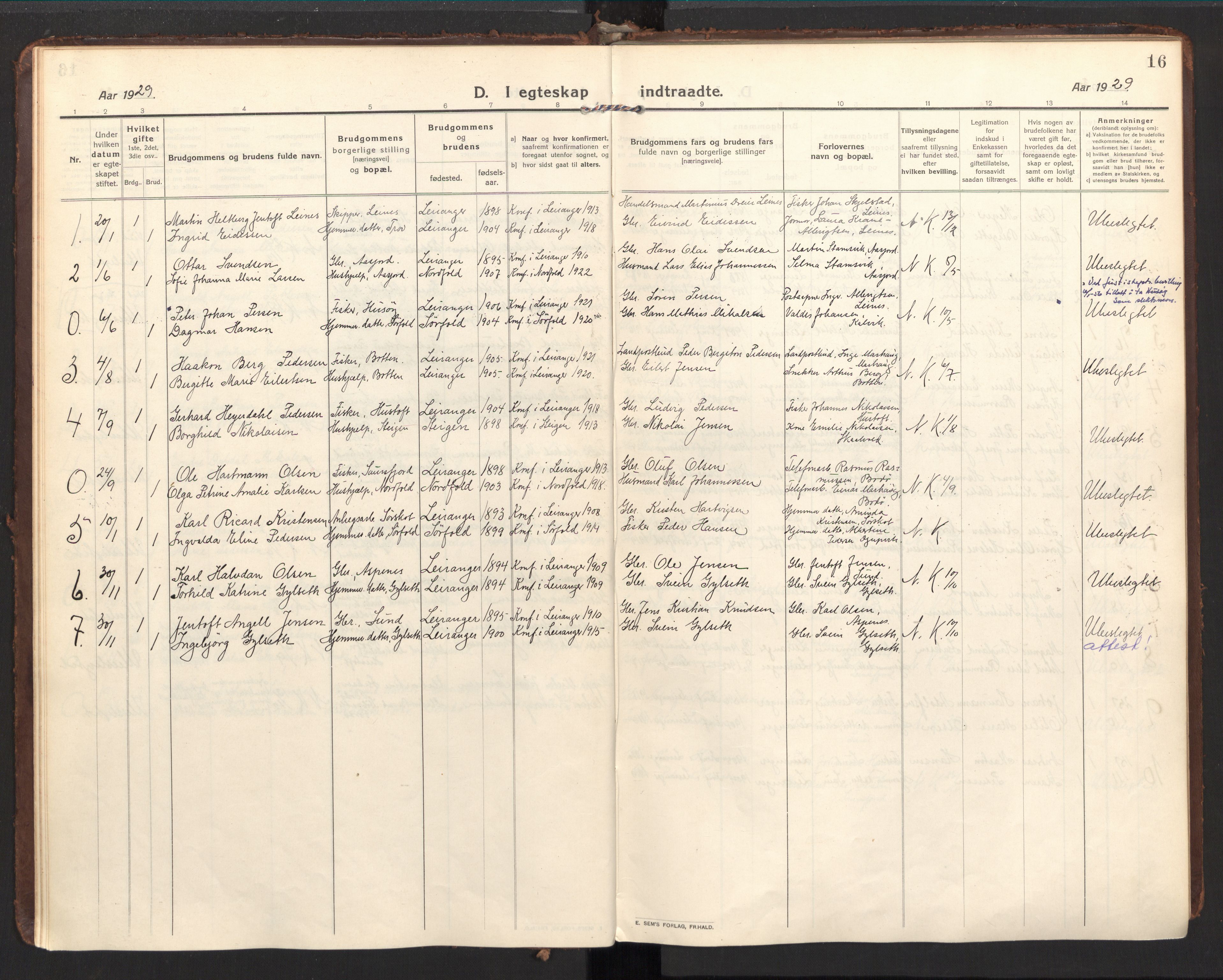 Ministerialprotokoller, klokkerbøker og fødselsregistre - Nordland, SAT/A-1459/857/L0825: Parish register (official) no. 857A05, 1917-1946, p. 16