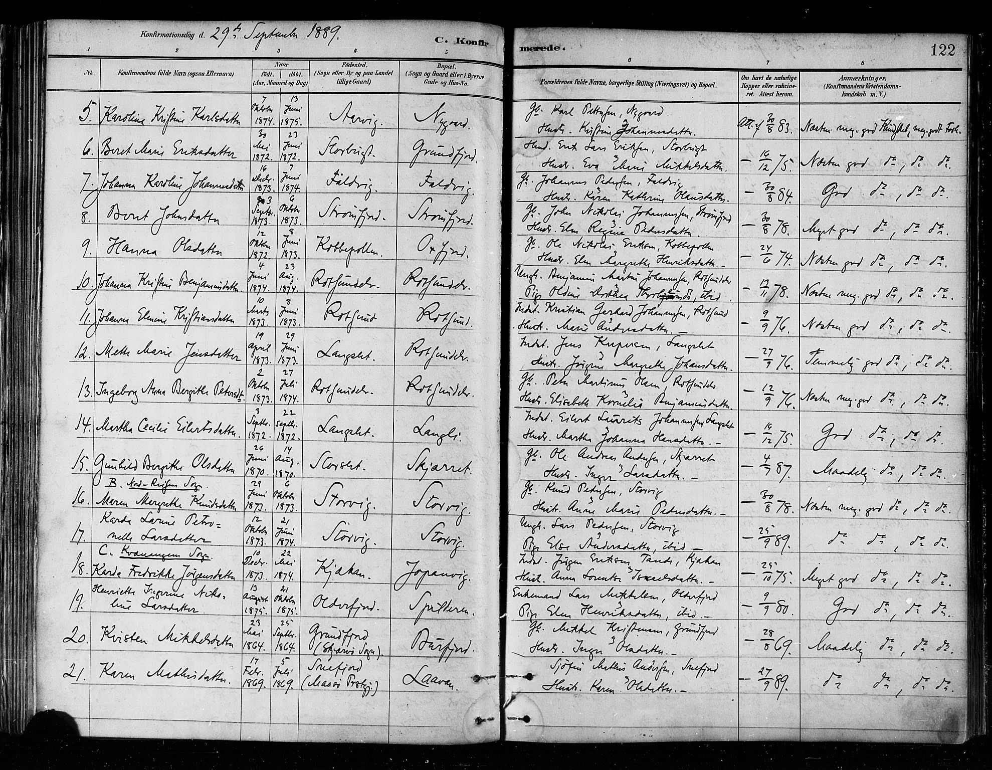 Skjervøy sokneprestkontor, SATØ/S-1300/H/Ha/Haa/L0010kirke: Parish register (official) no. 10, 1887-1898, p. 122