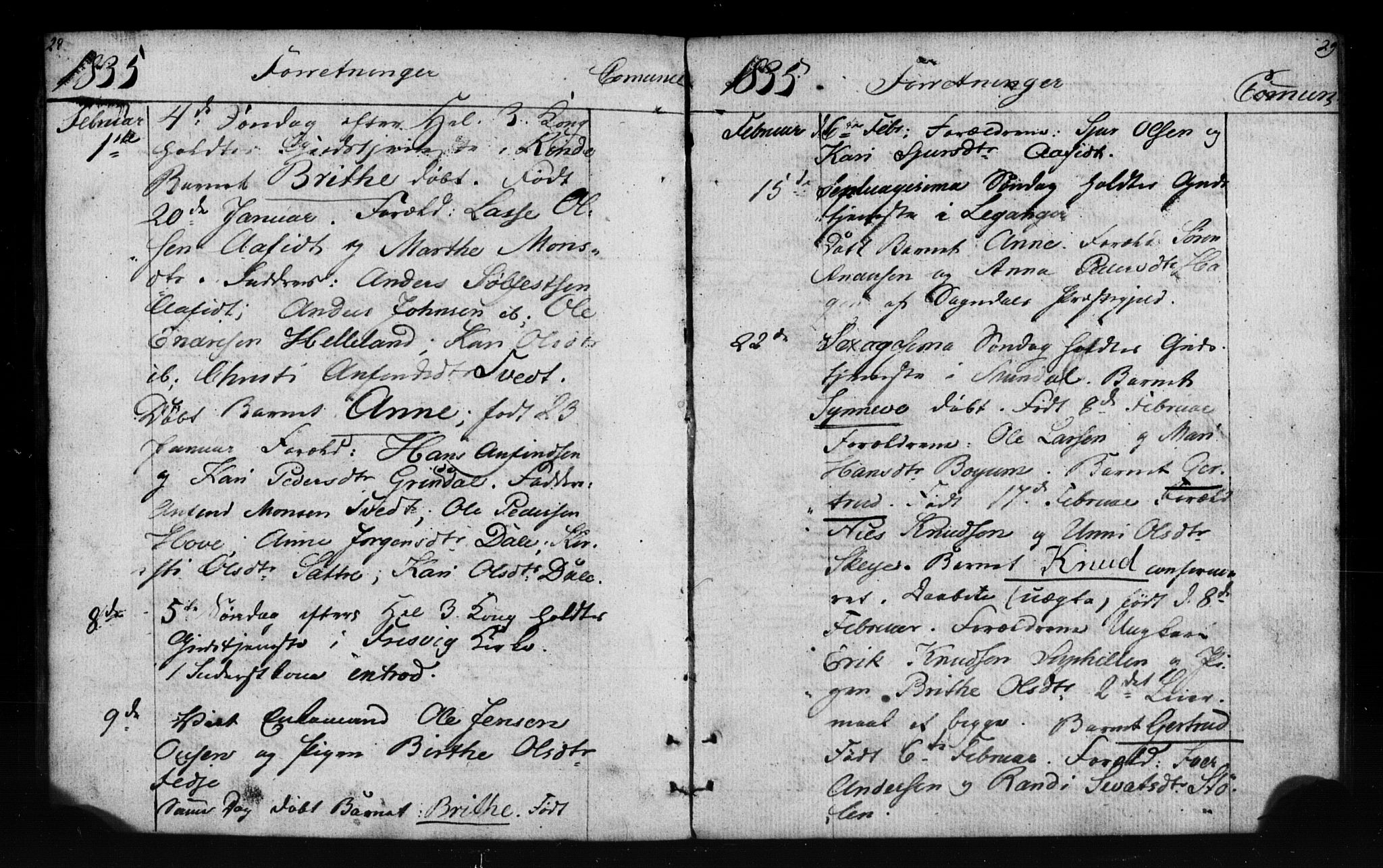 Leikanger sokneprestembete, AV/SAB-A-81001: Curate's parish register no. A 1A, 1833-1838, p. 28-29