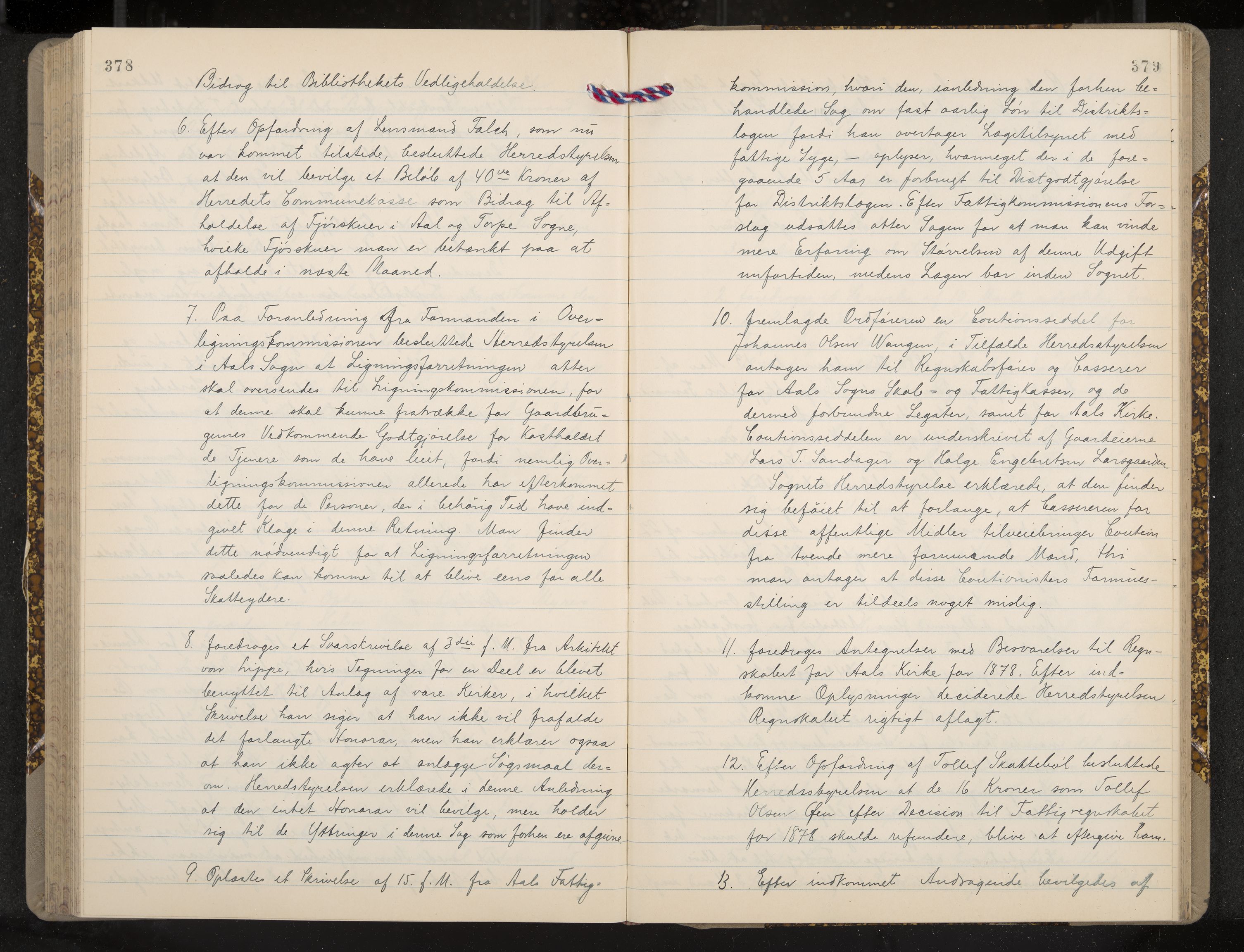 Ål formannskap og sentraladministrasjon, IKAK/0619021/A/Aa/L0003: Utskrift av møtebok, 1864-1880, p. 378-379