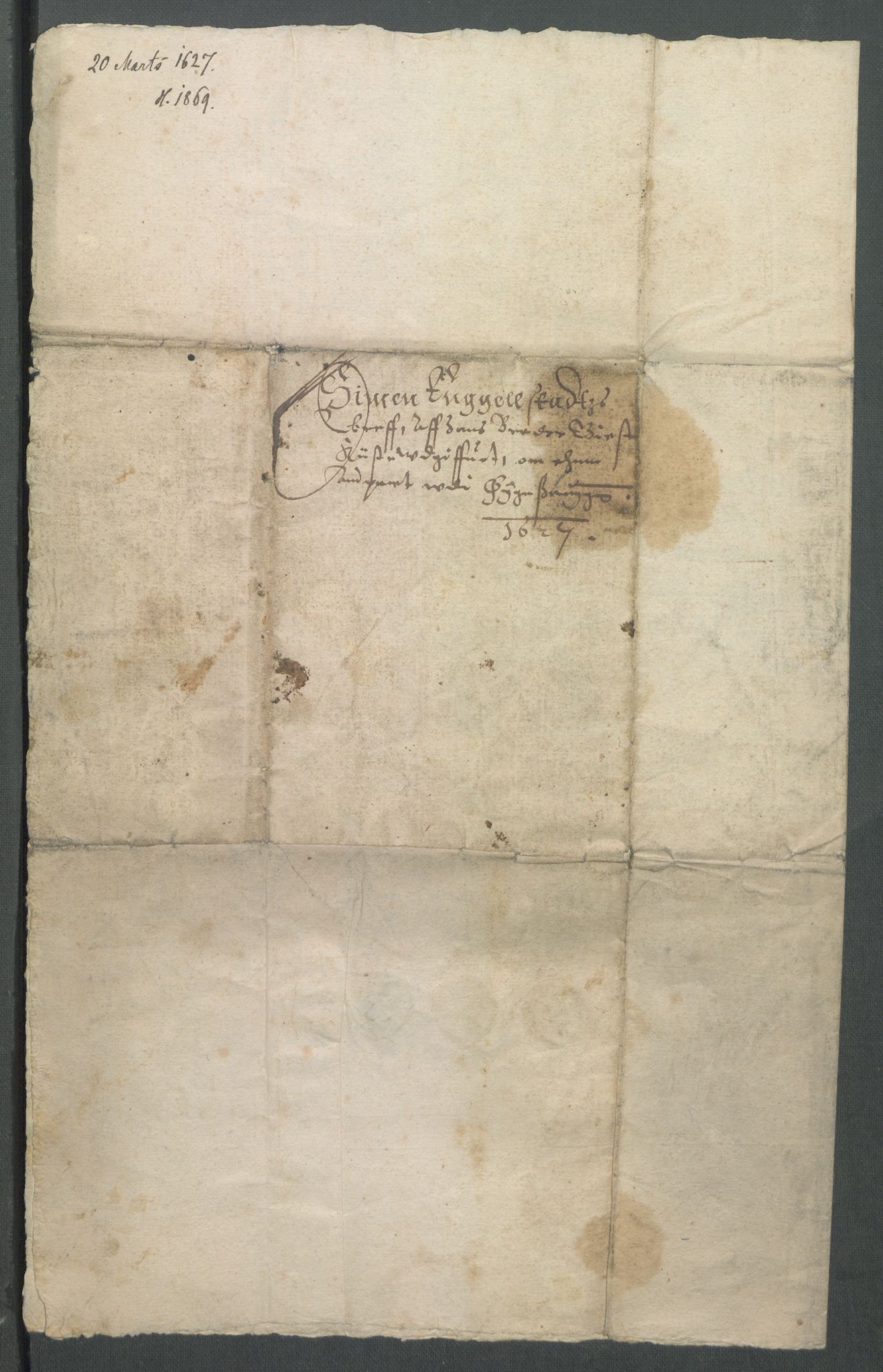 Riksarkivets diplomsamling, RA/EA-5965/F02/L0136: Dokumenter, 1626-1627, p. 77