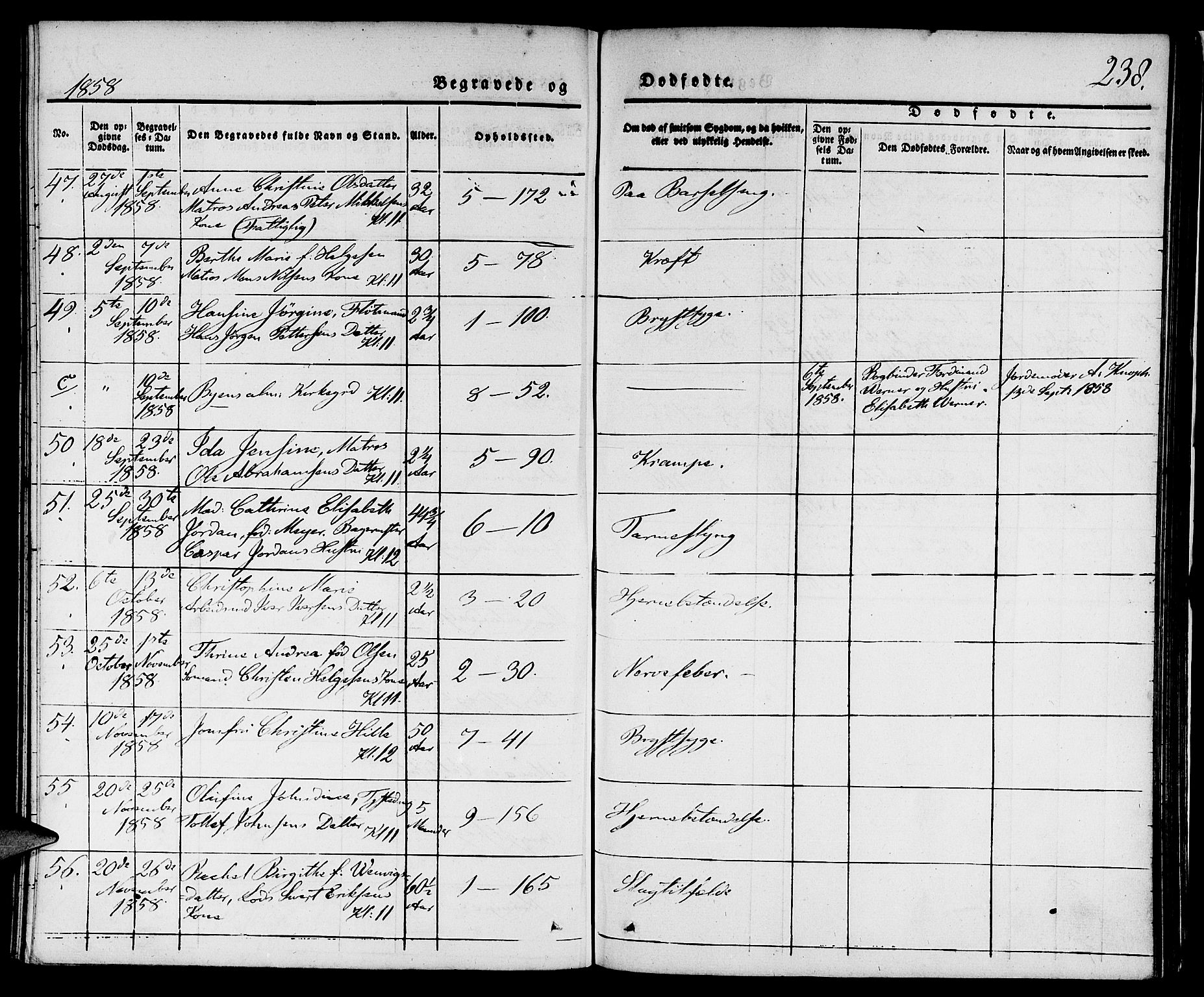 Nykirken Sokneprestembete, AV/SAB-A-77101/H/Hab: Parish register (copy) no. E 1, 1840-1866, p. 238