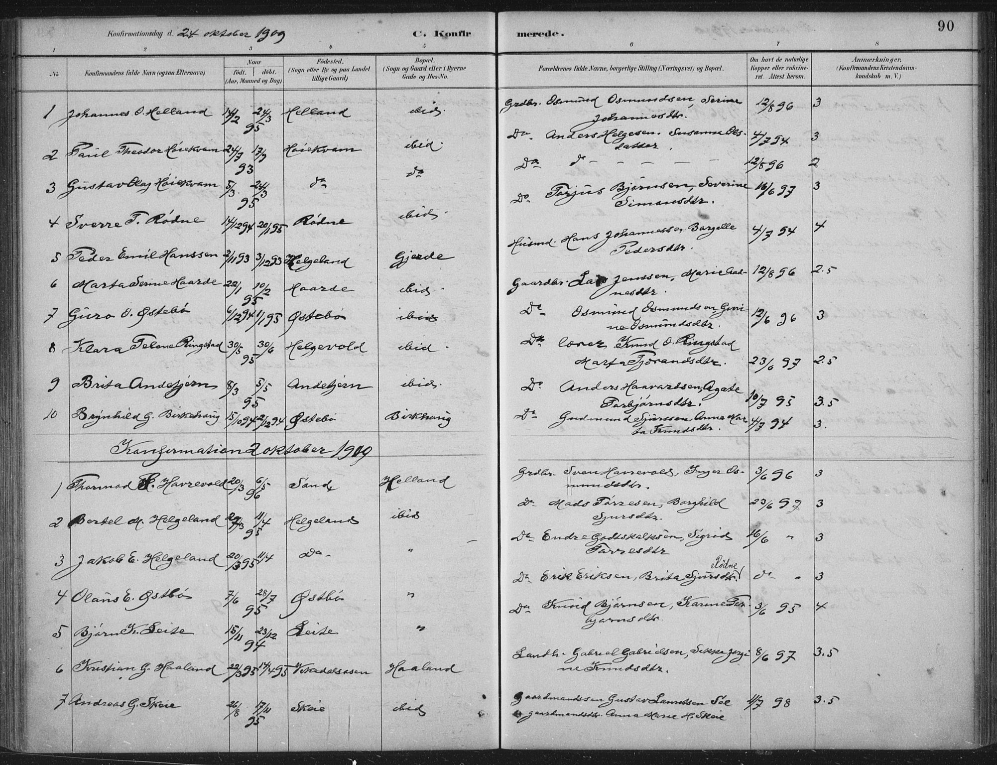 Vikedal sokneprestkontor, AV/SAST-A-101840/01/IV: Parish register (official) no. A 11, 1884-1933, p. 90