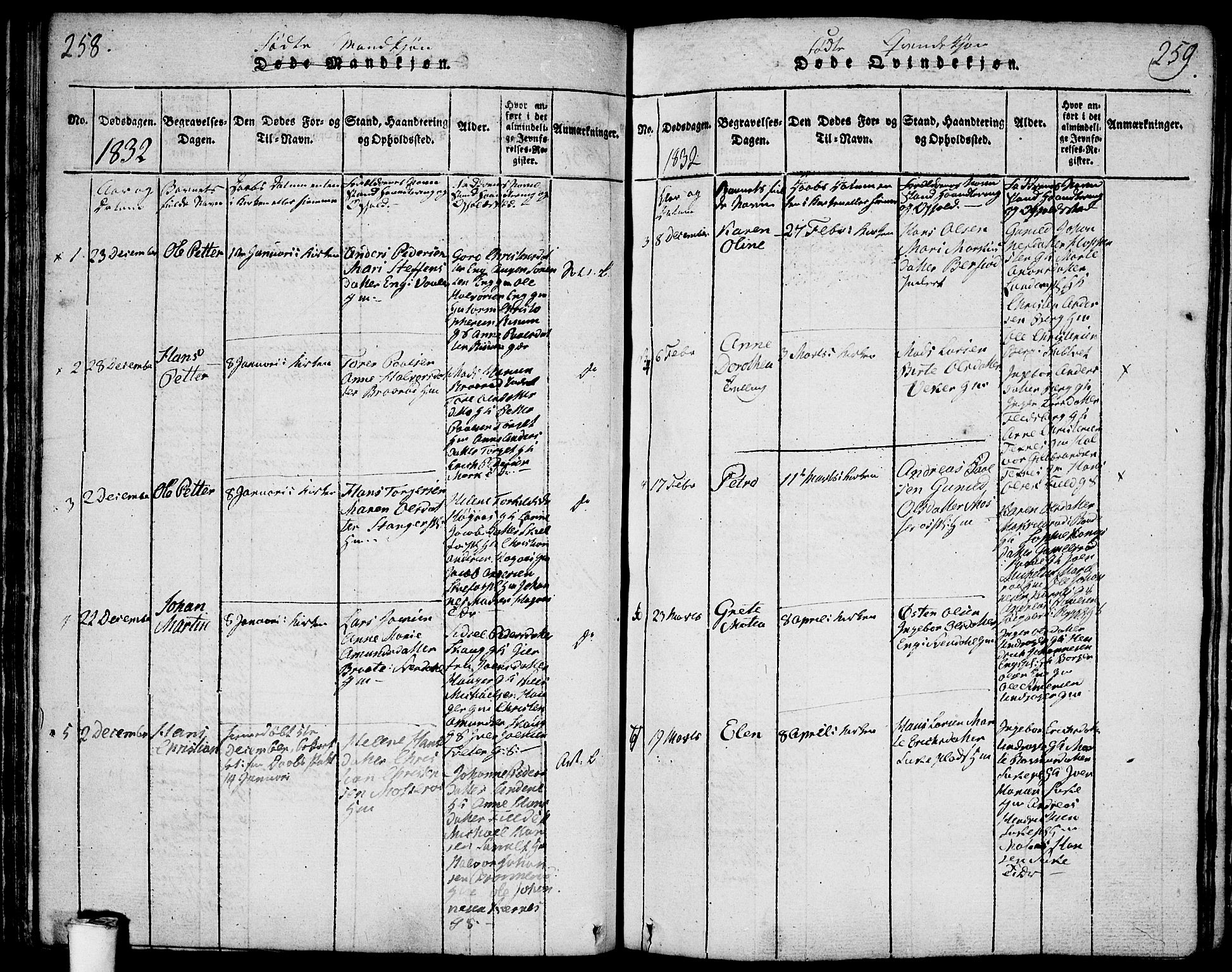 Våler prestekontor Kirkebøker, AV/SAO-A-11083/F/Fa/L0005: Parish register (official) no. I 5, 1815-1839, p. 258-259