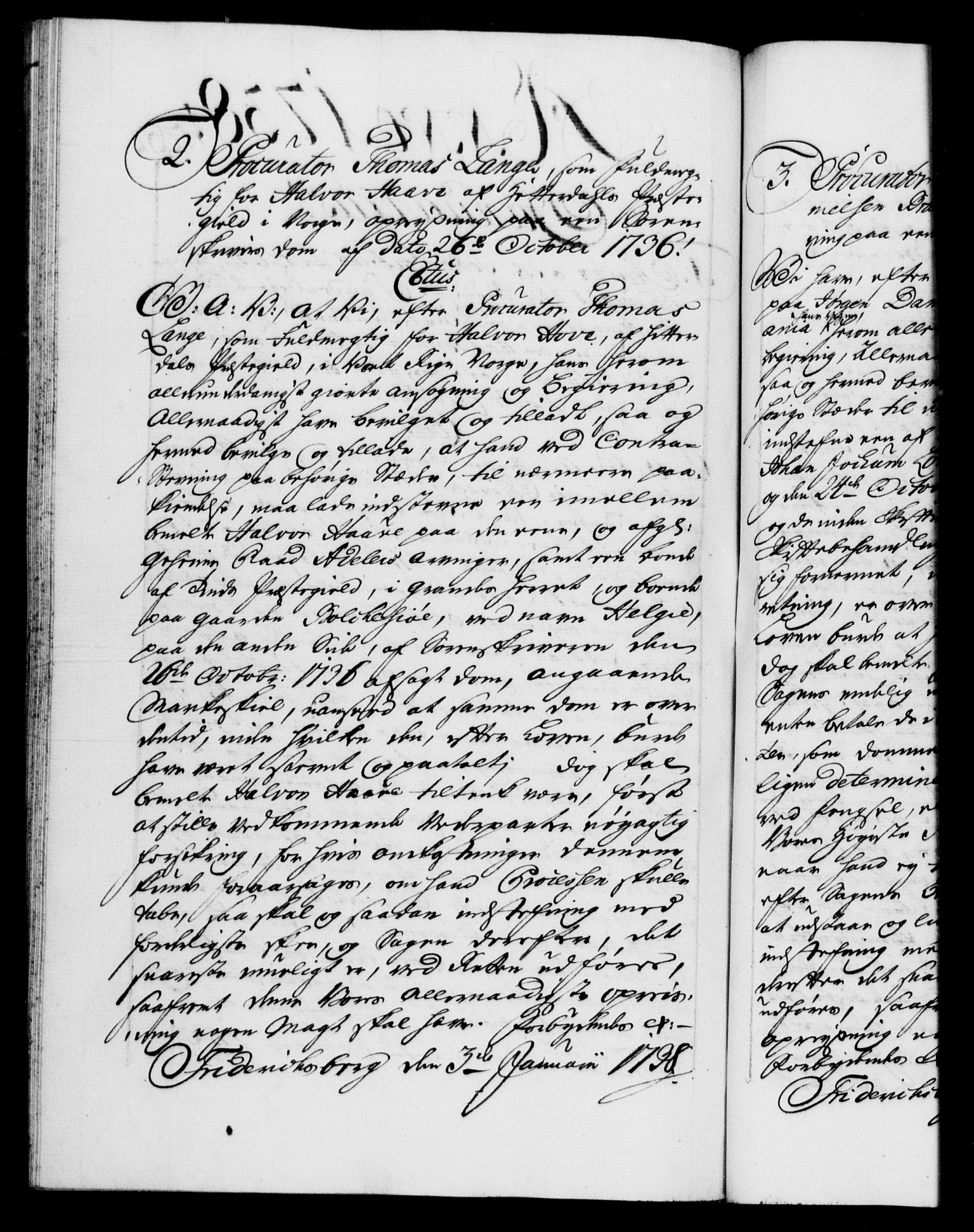 Danske Kanselli 1572-1799, AV/RA-EA-3023/F/Fc/Fca/Fcaa/L0030: Norske registre, 1737-1738, p. 262b