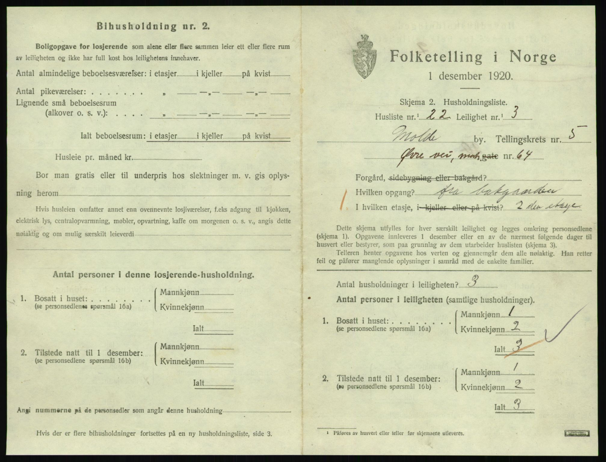 SAT, 1920 census for Molde, 1920, p. 1865