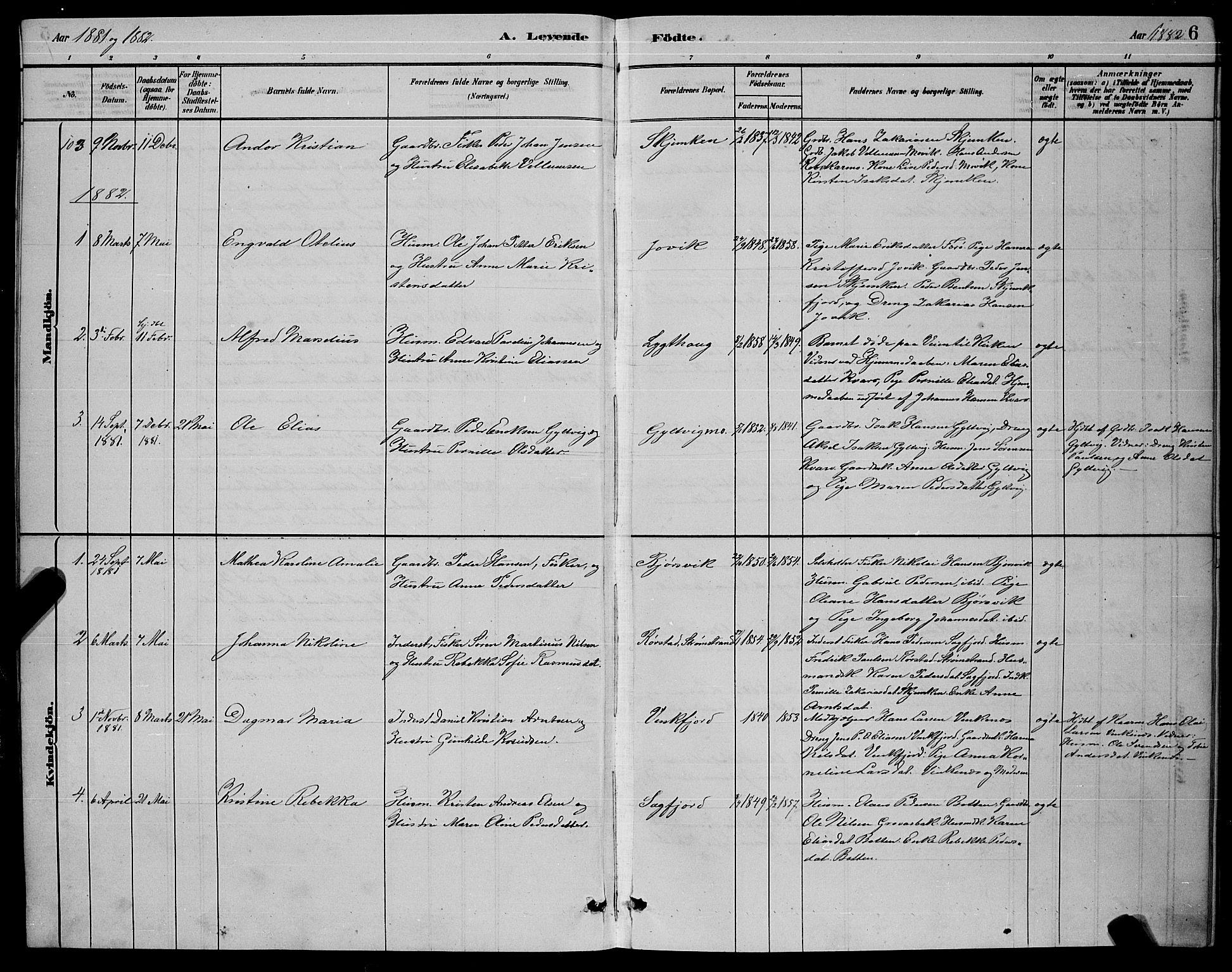 Ministerialprotokoller, klokkerbøker og fødselsregistre - Nordland, AV/SAT-A-1459/853/L0772: Parish register (official) no. 853A11, 1881-1900, p. 6