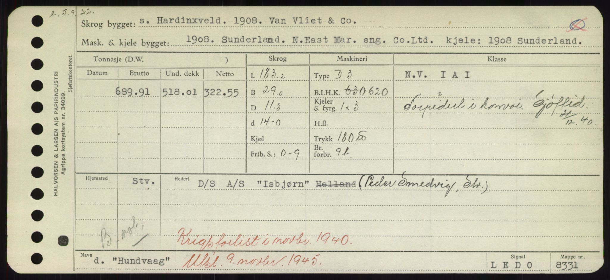 Sjøfartsdirektoratet med forløpere, Skipsmålingen, RA/S-1627/H/Hd/L0017: Fartøy, Holi-Hå, p. 163