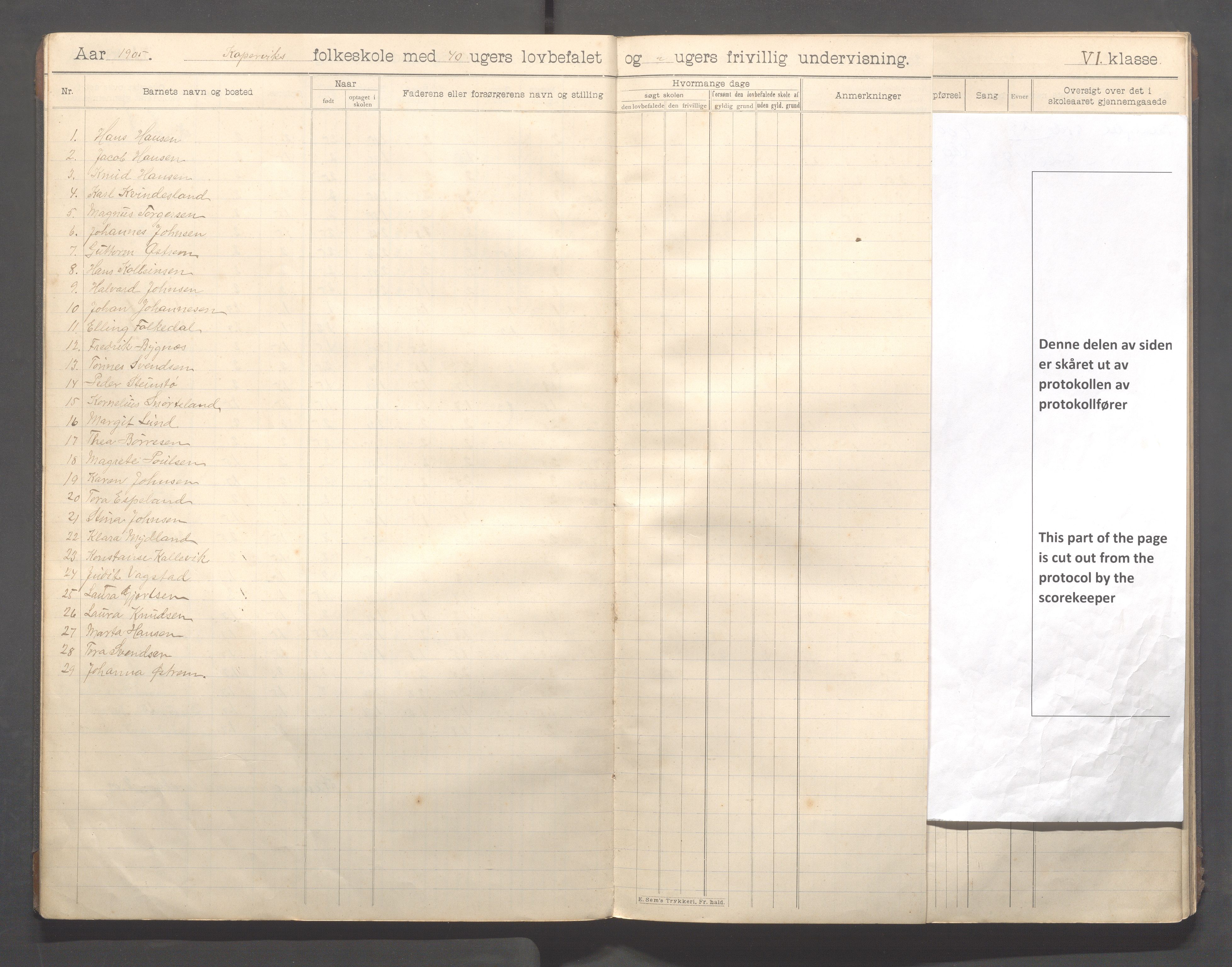 Kopervik Kommune - Kopervik skole, IKAR/K-102472/H/L0013: Skoleprotokoll 6.klasse, 1904-1915, p. 7