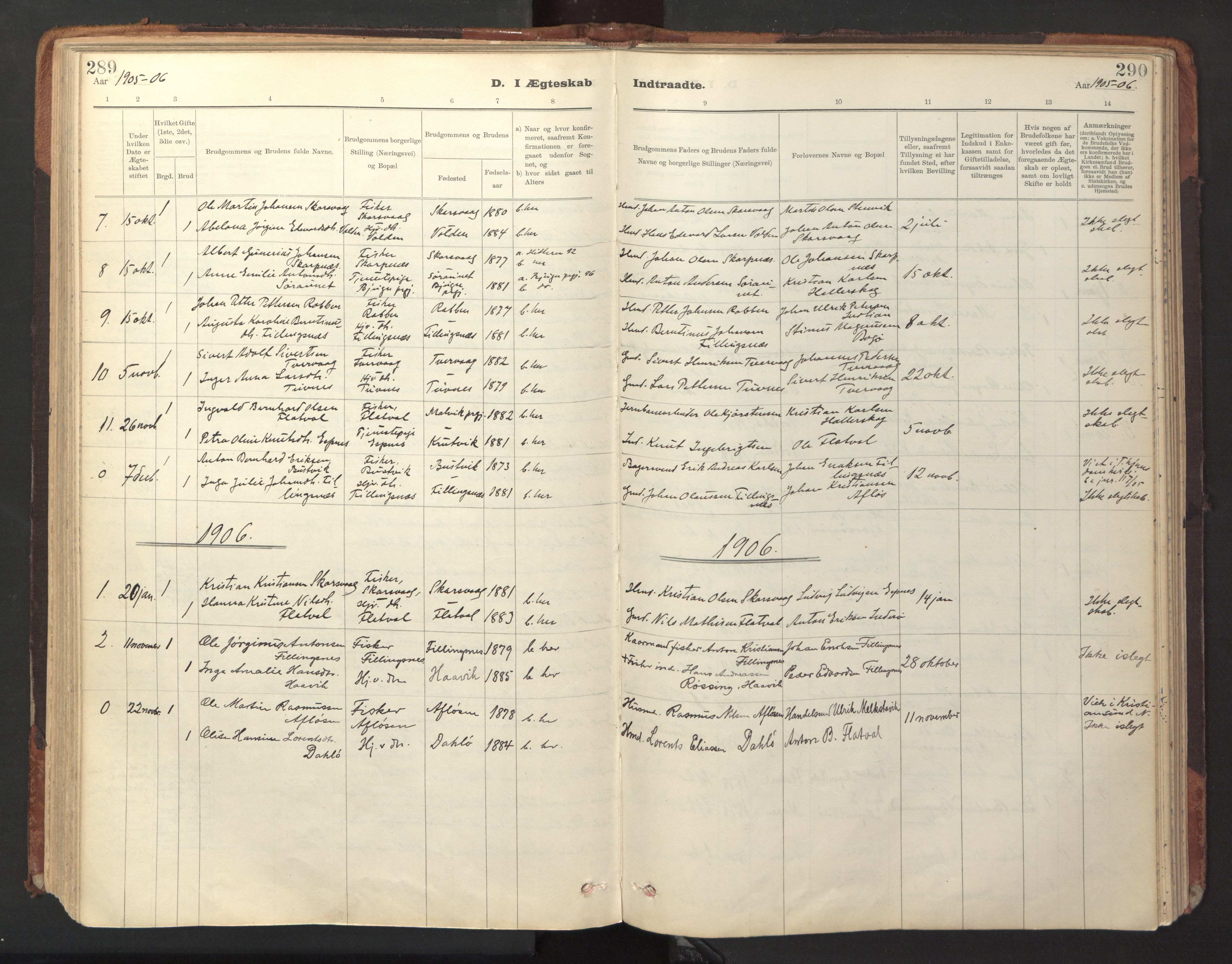Ministerialprotokoller, klokkerbøker og fødselsregistre - Sør-Trøndelag, SAT/A-1456/641/L0596: Parish register (official) no. 641A02, 1898-1915, p. 289-290