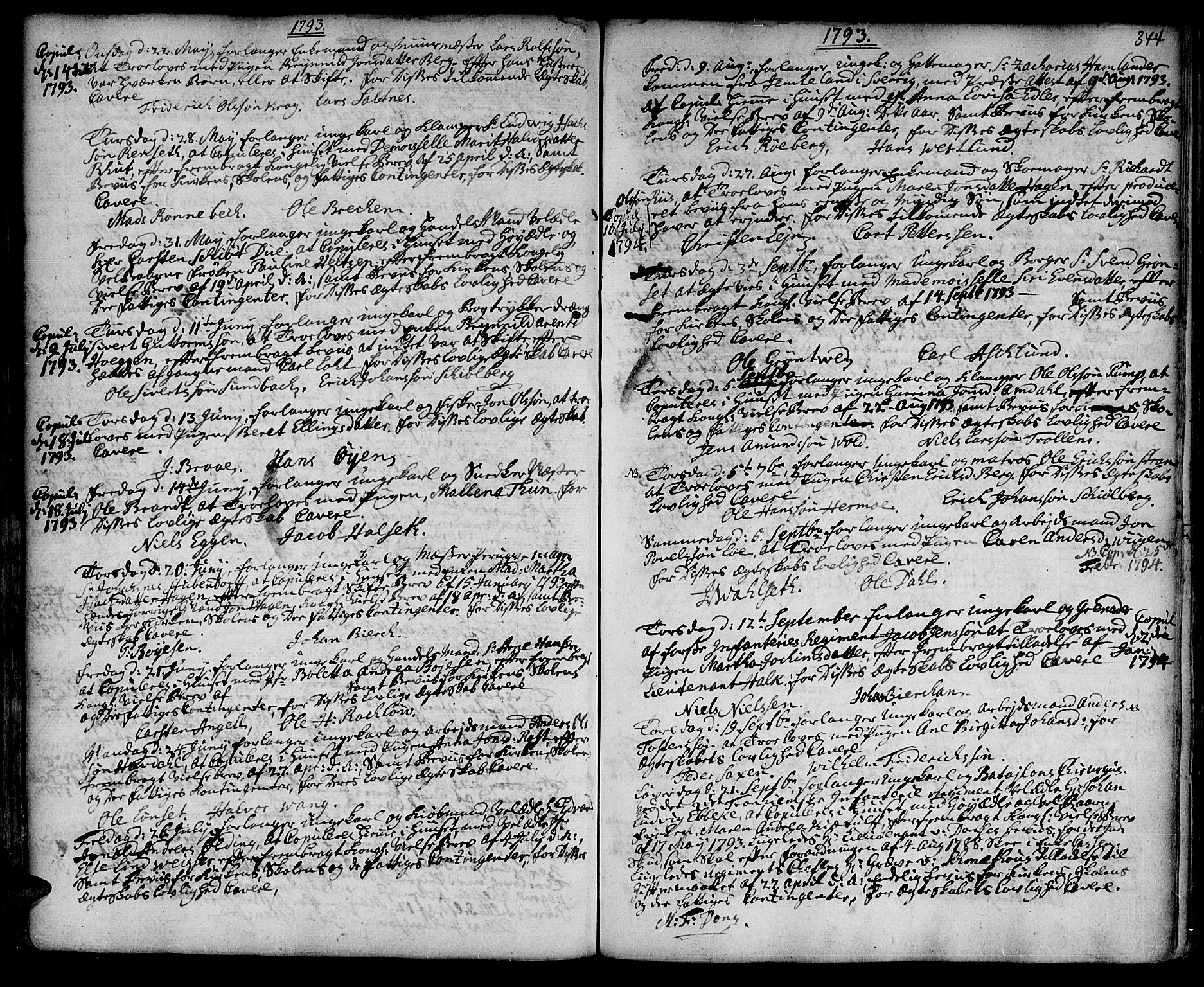 Ministerialprotokoller, klokkerbøker og fødselsregistre - Sør-Trøndelag, SAT/A-1456/601/L0038: Parish register (official) no. 601A06, 1766-1877, p. 344