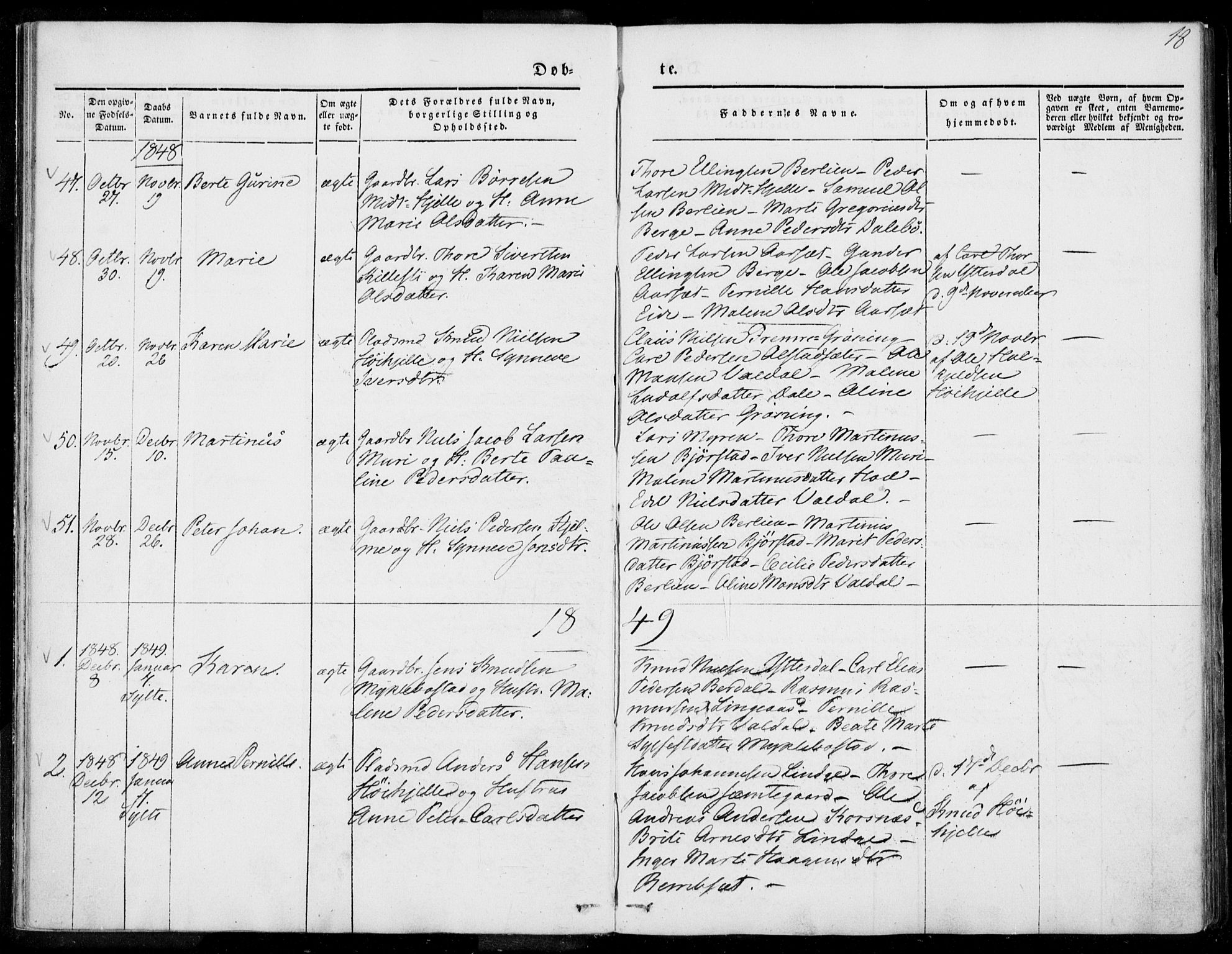 Ministerialprotokoller, klokkerbøker og fødselsregistre - Møre og Romsdal, SAT/A-1454/519/L0249: Parish register (official) no. 519A08, 1846-1868, p. 18