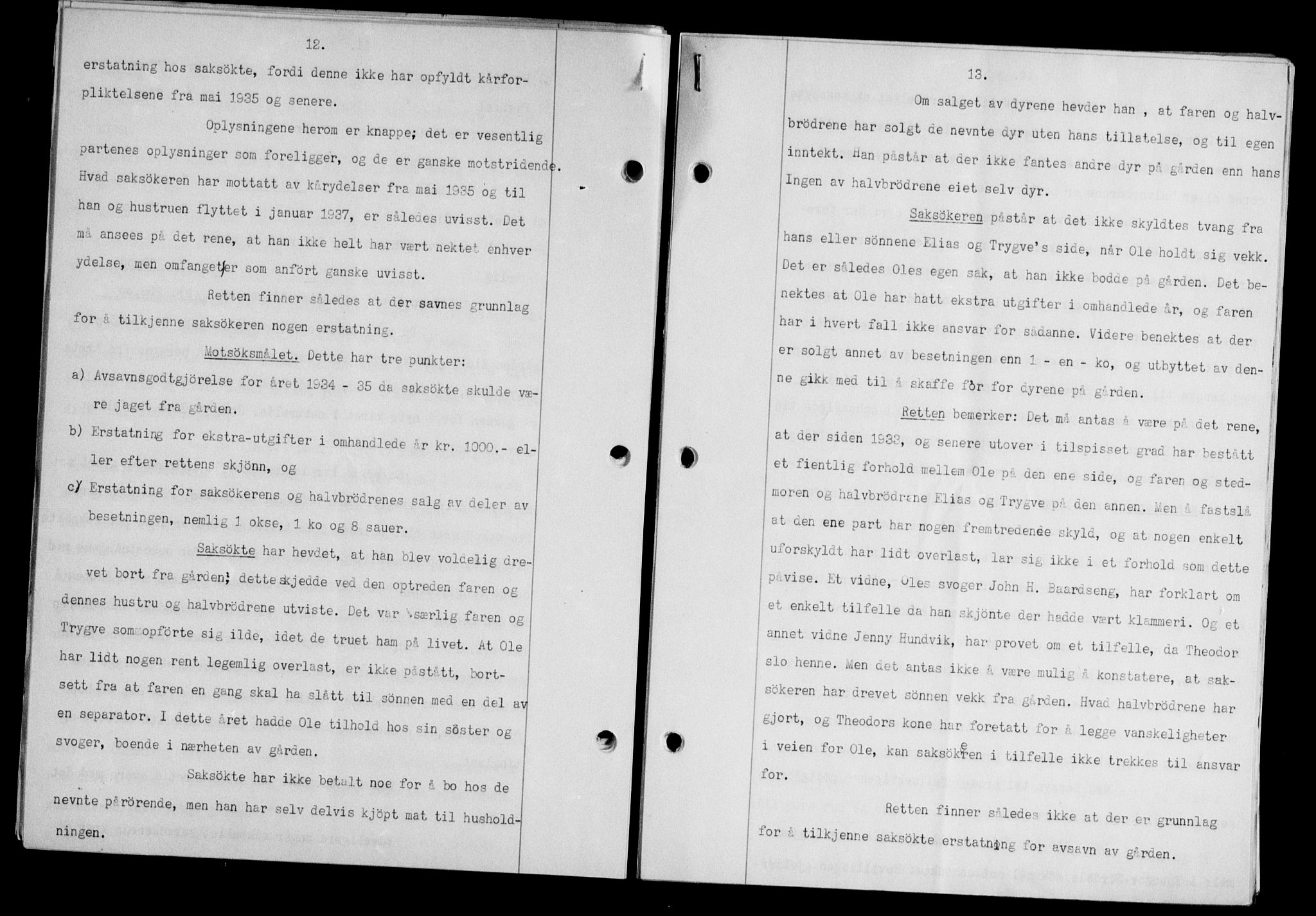 Hitra sorenskriveri, AV/SAT-A-0018/2/2C/2Ca/L0028: Mortgage book no. B-1, 1936-1939, Diary no: : 945/1937