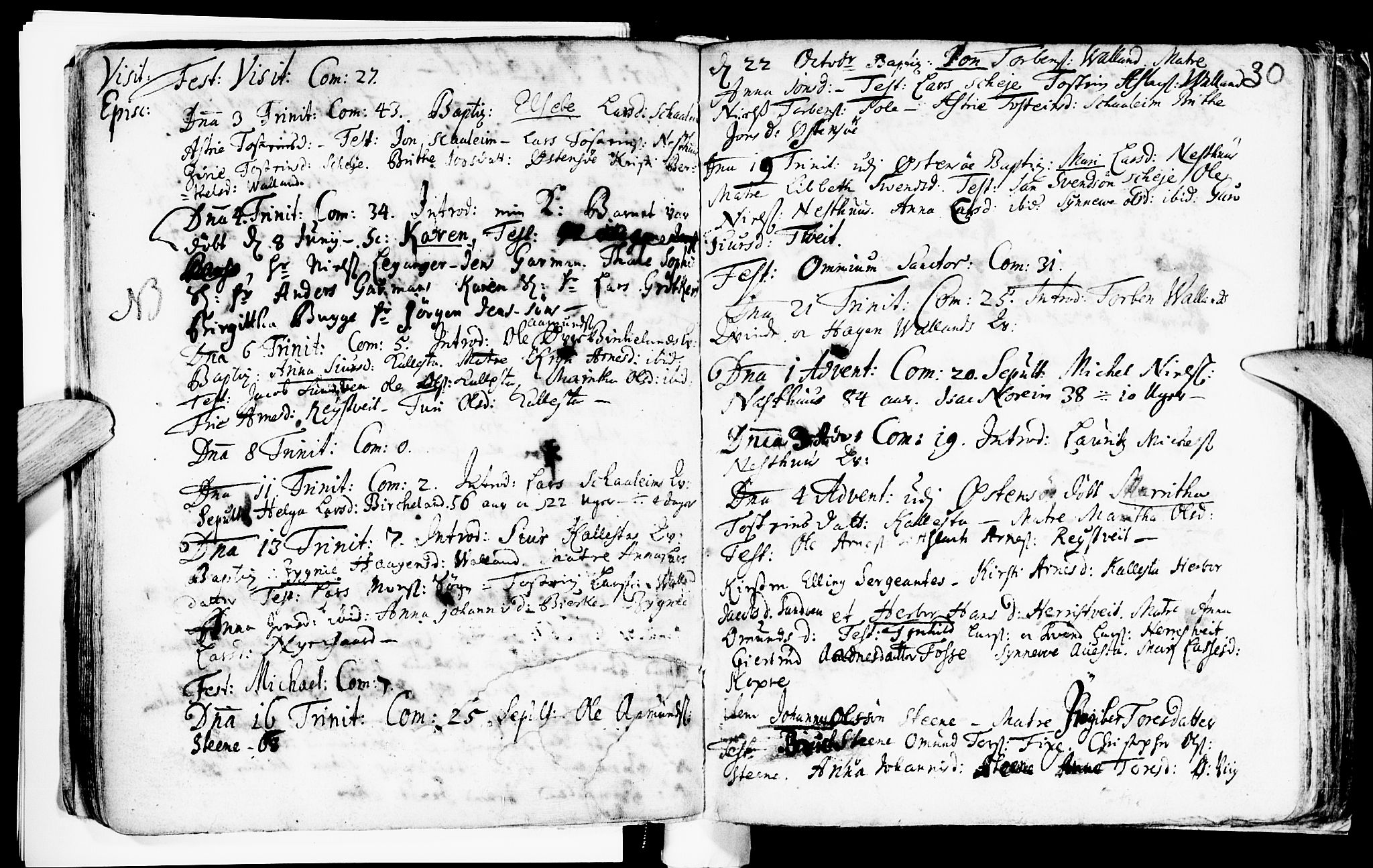 Kvam sokneprestembete, AV/SAB-A-76201/H/Haa: Parish register (official) no. A 2, 1696-1741, p. 30