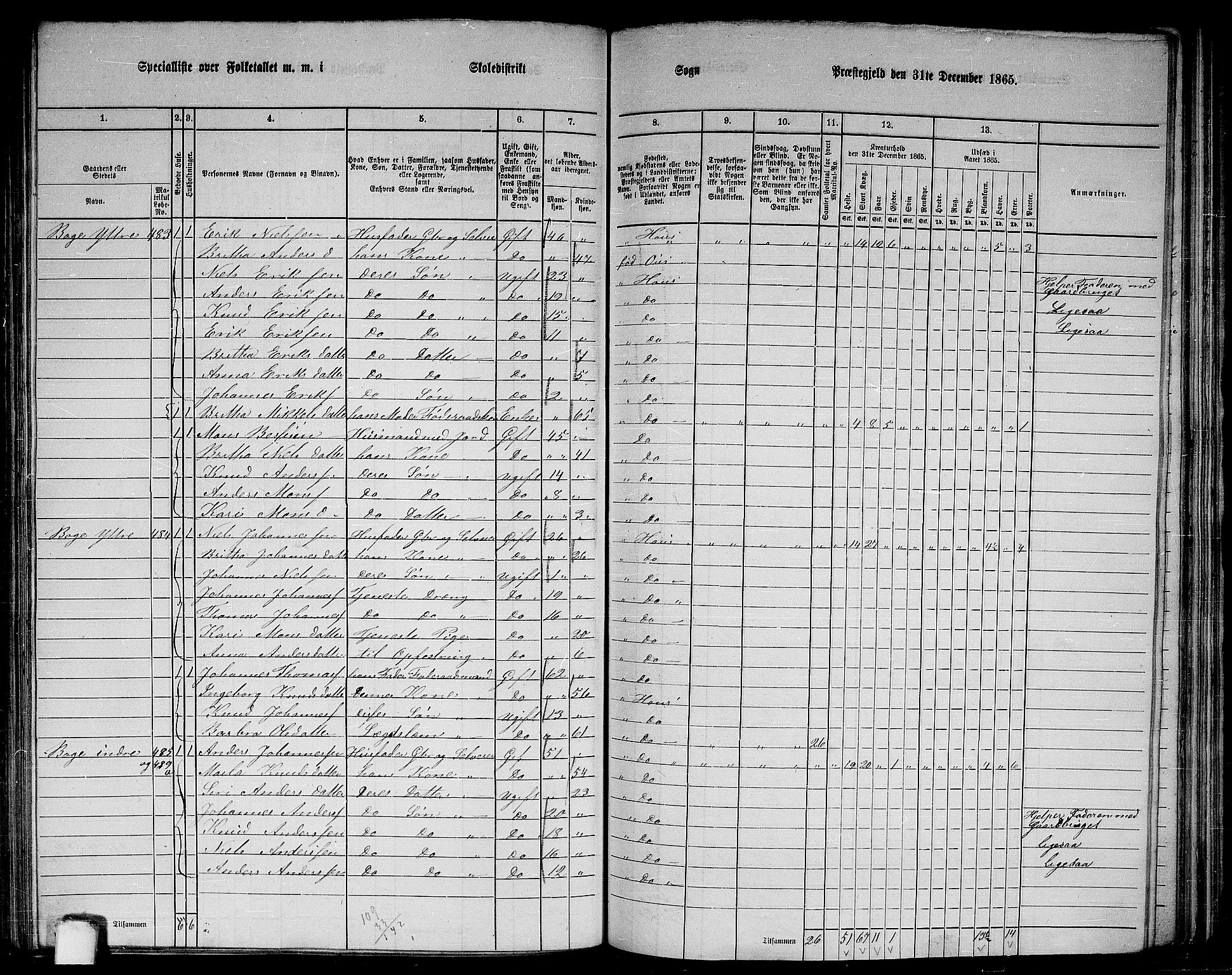 RA, 1865 census for Haus, 1865, p. 194