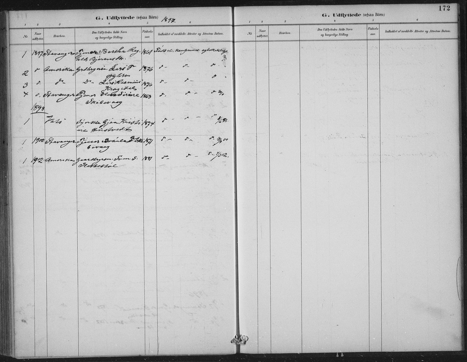 Vikedal sokneprestkontor, AV/SAST-A-101840/01/IV: Parish register (official) no. A 12, 1886-1929, p. 172