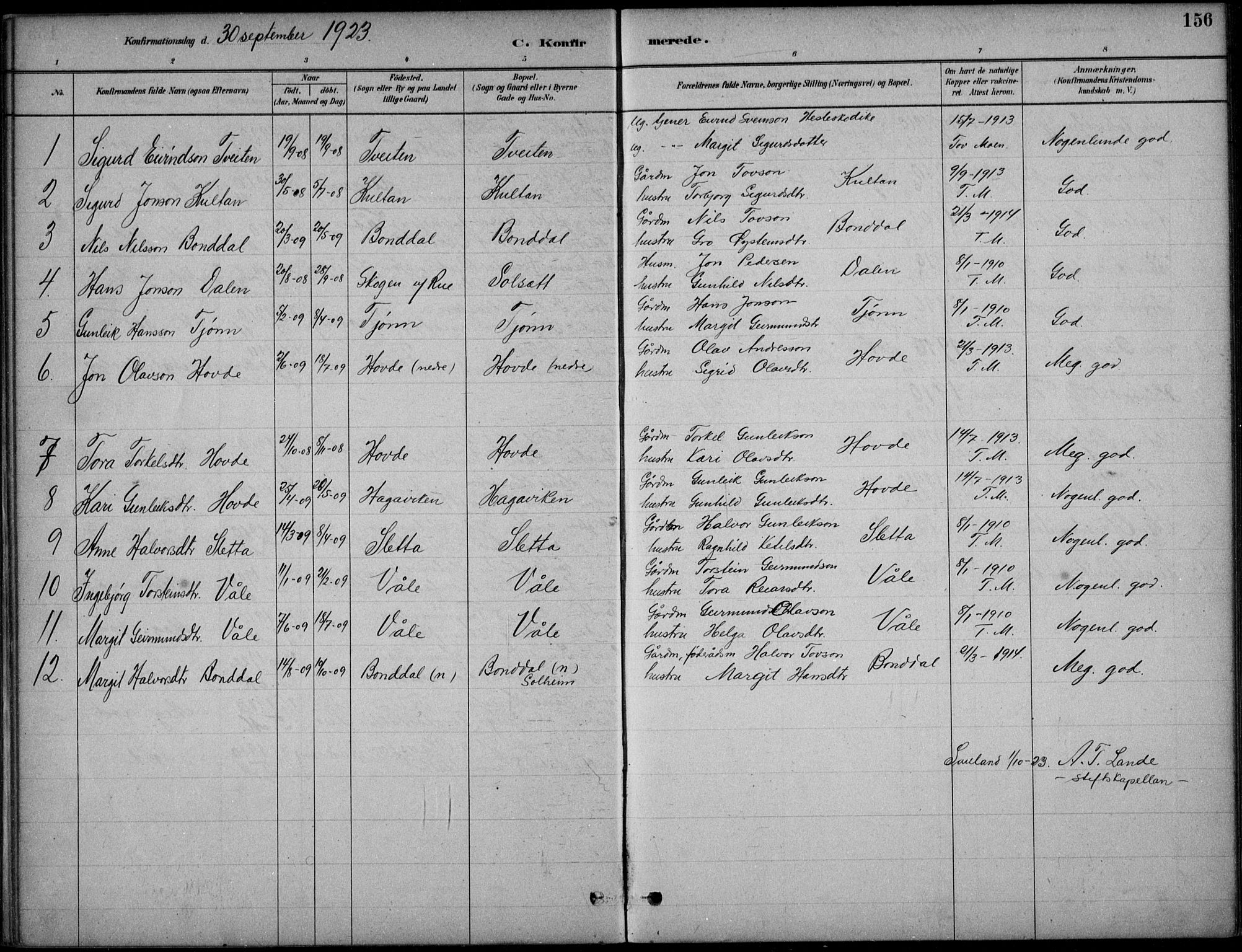 Hjartdal kirkebøker, SAKO/A-270/F/Fc/L0002: Parish register (official) no. III 2, 1880-1936, p. 156
