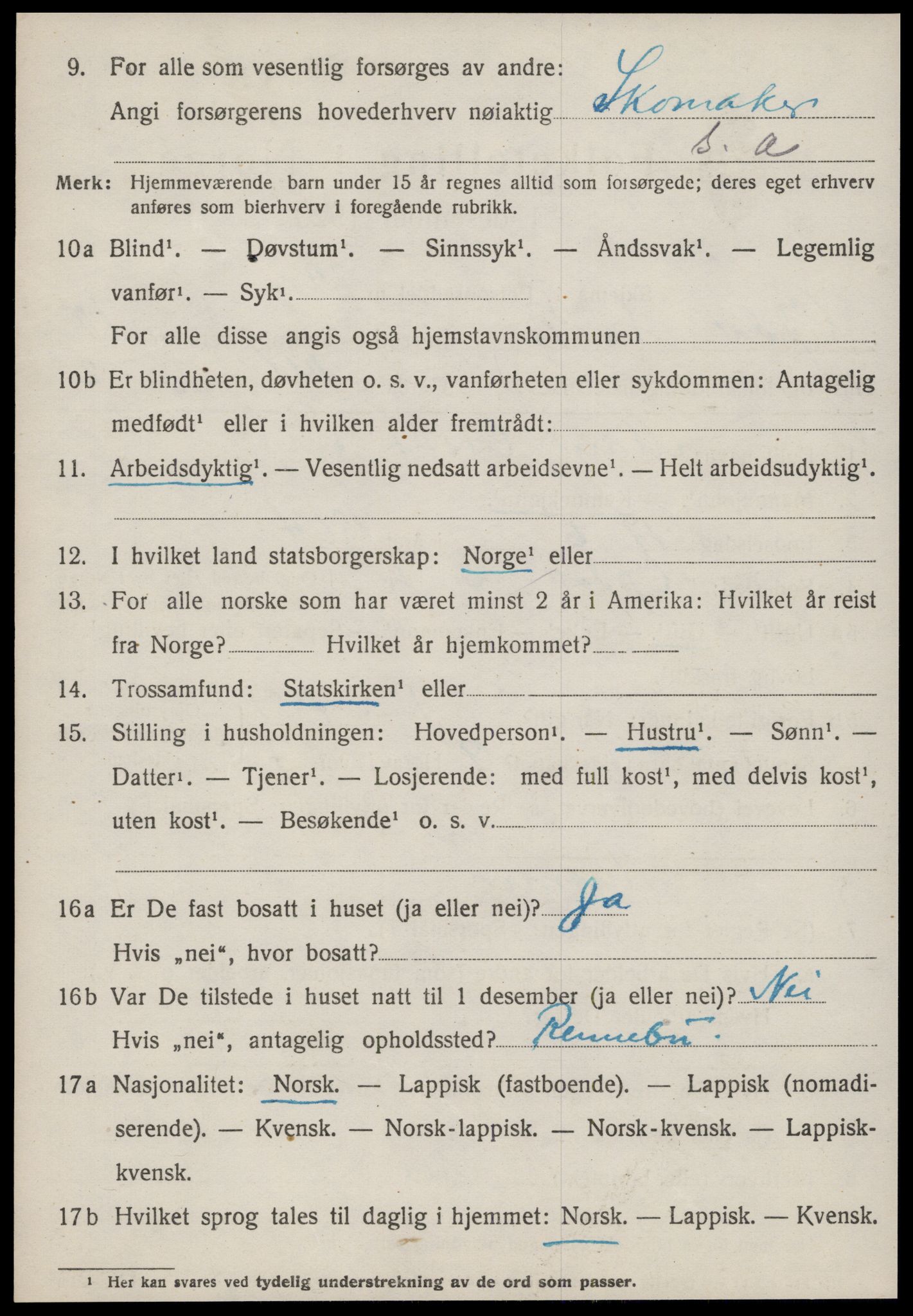 SAT, 1920 census for Oppdal, 1920, p. 10180