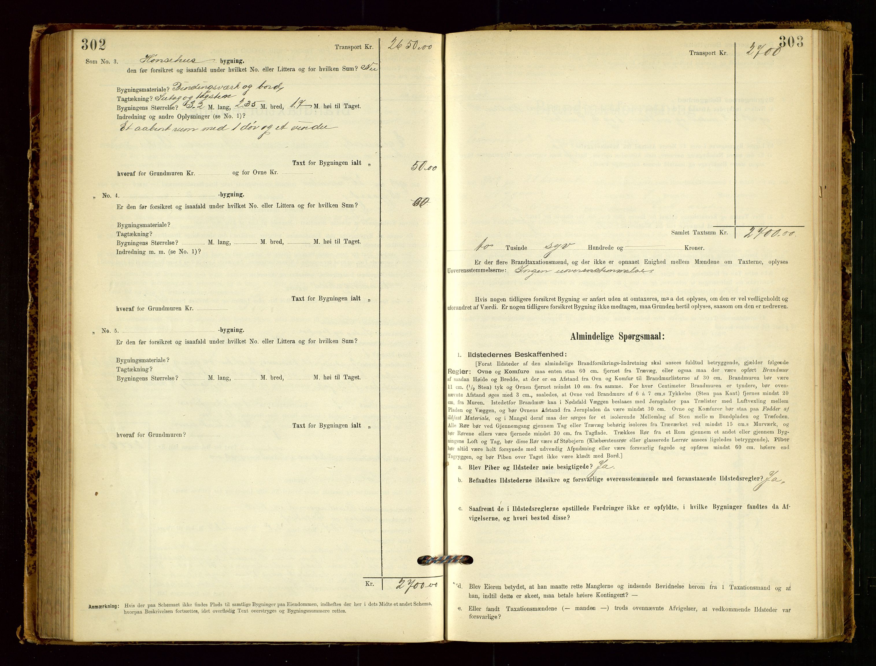 Eigersund lensmannskontor, AV/SAST-A-100171/Gob/L0001: Skjemaprotokoll, 1894-1909, p. 302-303