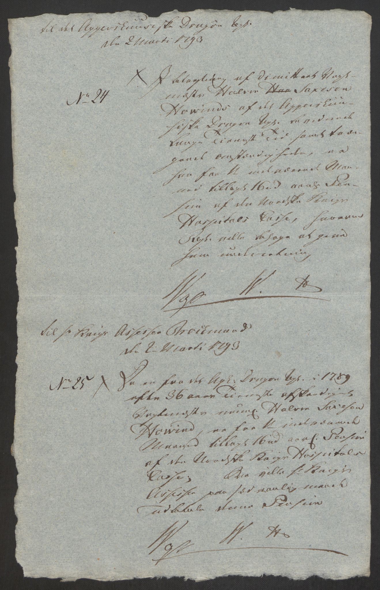 Forsvaret, Den norske kvesthuskasse/krigshospitalkasse, AV/RA-RAFA-1887/F/Fa/L0008: Konsepter, 1790-1793, p. 1046