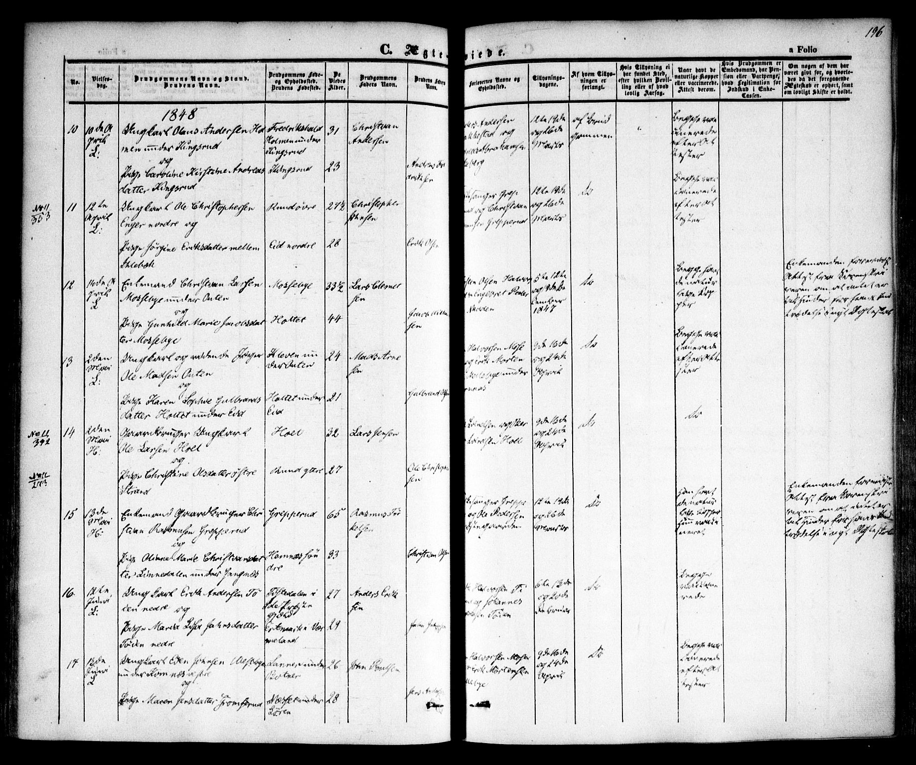 Høland prestekontor Kirkebøker, AV/SAO-A-10346a/F/Fa/L0009: Parish register (official) no. I 9, 1846-1853, p. 196