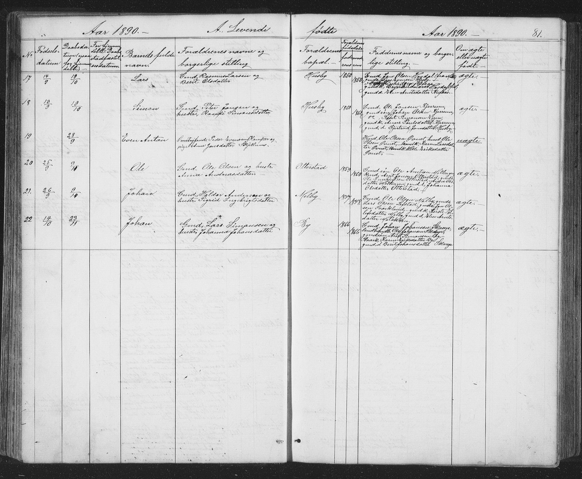Ministerialprotokoller, klokkerbøker og fødselsregistre - Sør-Trøndelag, SAT/A-1456/667/L0798: Parish register (copy) no. 667C03, 1867-1929, p. 81